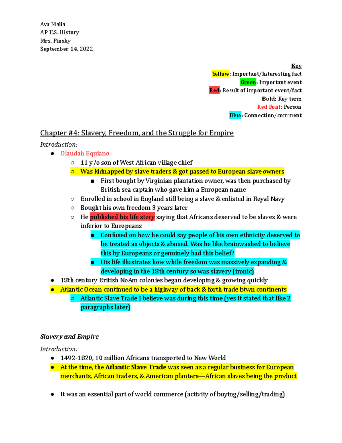 Give Me Liberty Chapter 4 Notes - APUSH - AP U. History Mrs. Pinsky