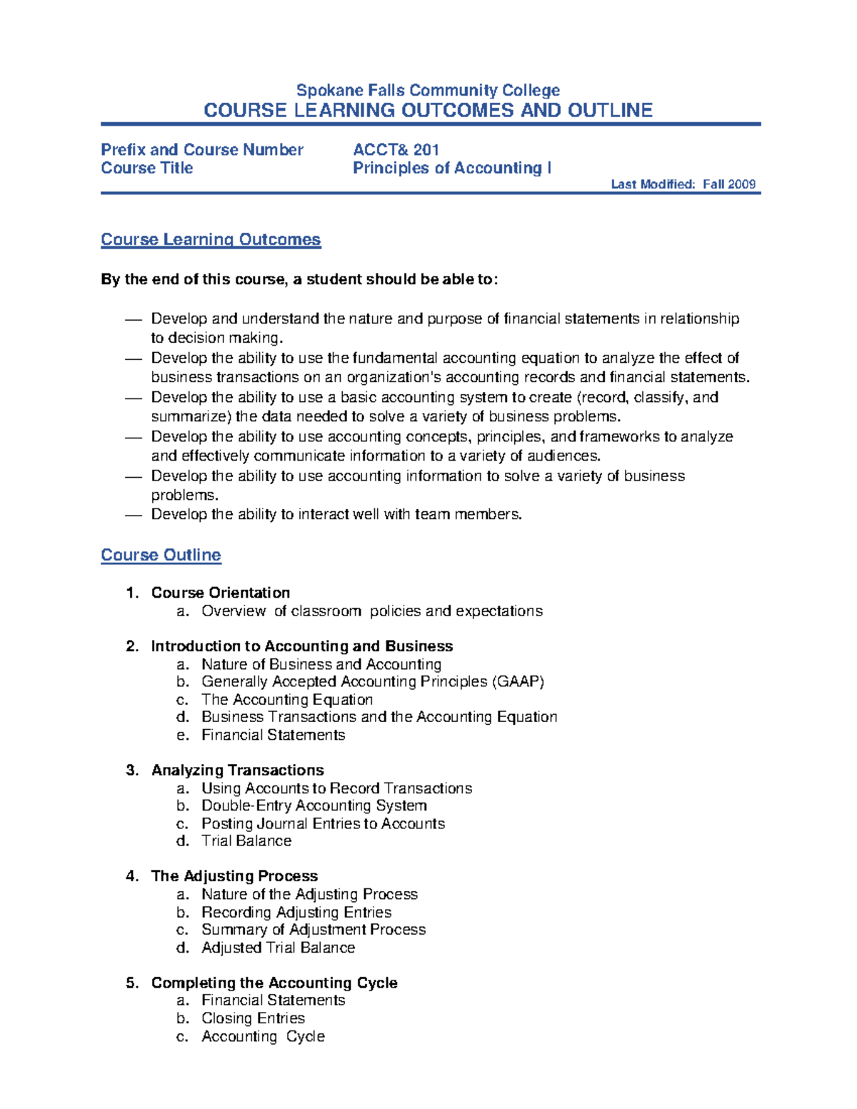 ACCT201 - Acctng 201 for basic accounting - Spokane Falls Community ...