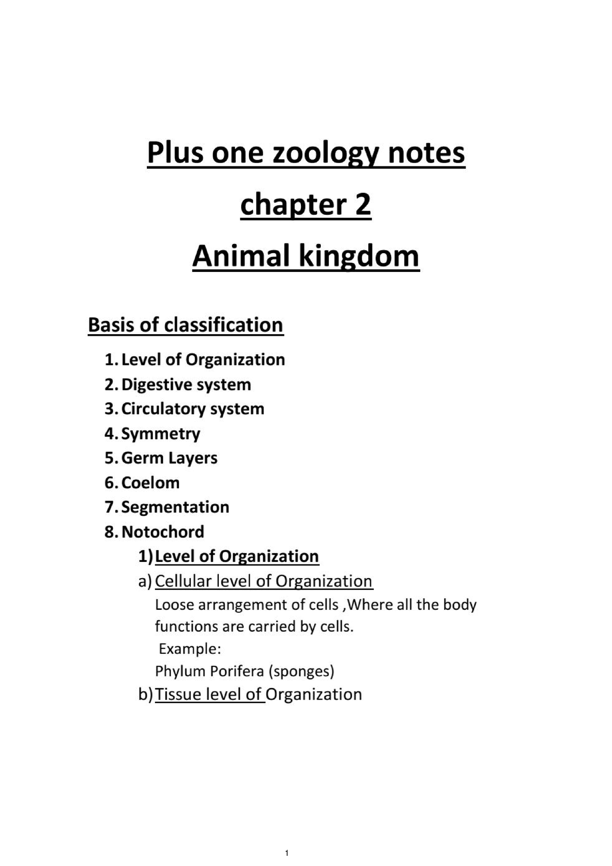 Document - Useful Notes - Zoology Core Course - UoK - Studocu