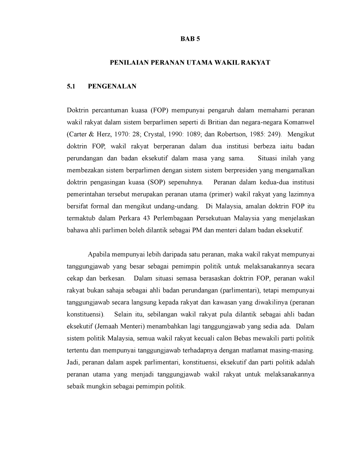 BAB 5 [PART 1] - Lecture notes 1 - BAB 5 PENILAIAN PERANAN UTAMA 