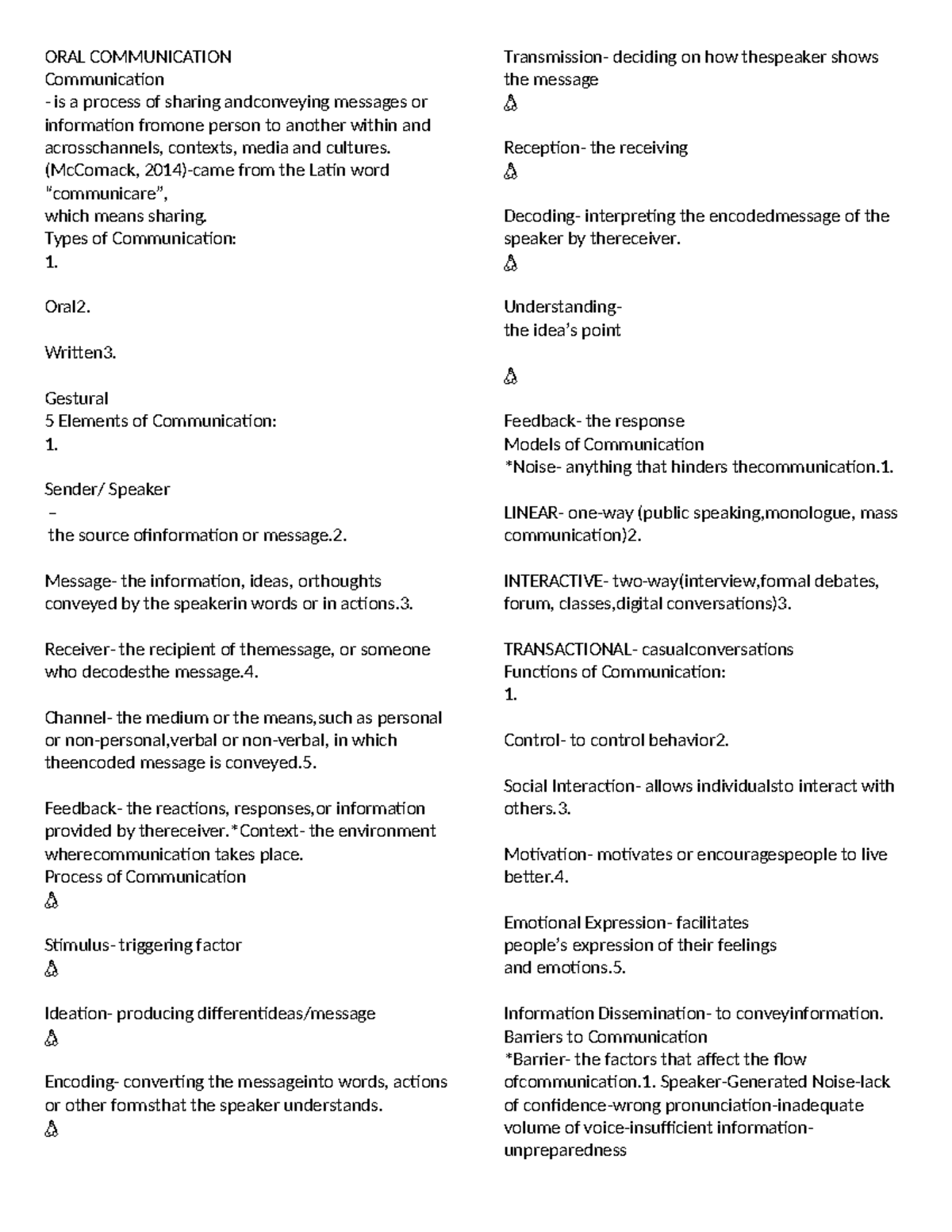 GRADE 11 ORAL COM REVIEWER - ORAL COMMUNICATION Communication is a ...