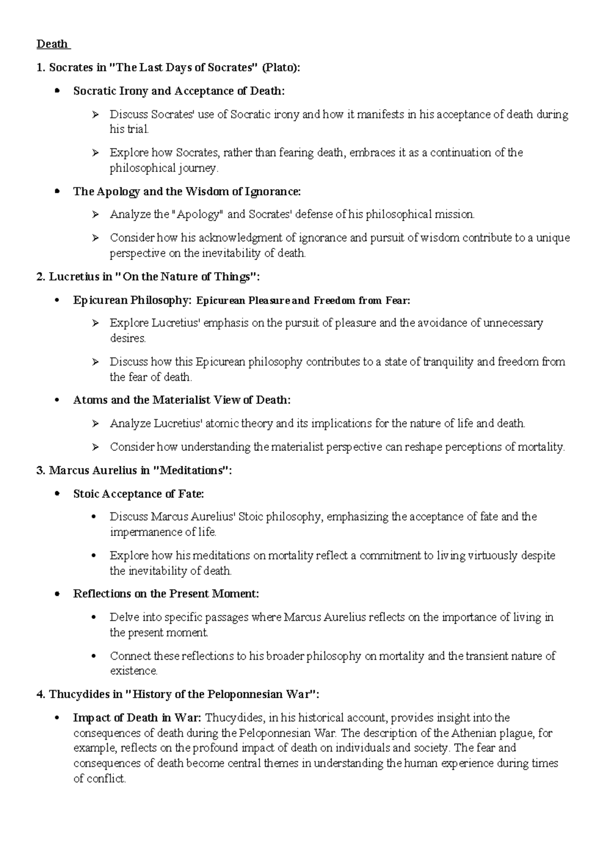 Final exam All - zzzz - Death 1. Socrates in "The Last Days of Socrates ...