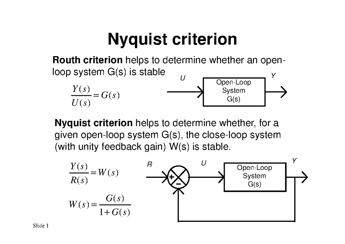 Nyquist - Lecture Notes 5 - Nyquist CriterionNyquist Criterion ...