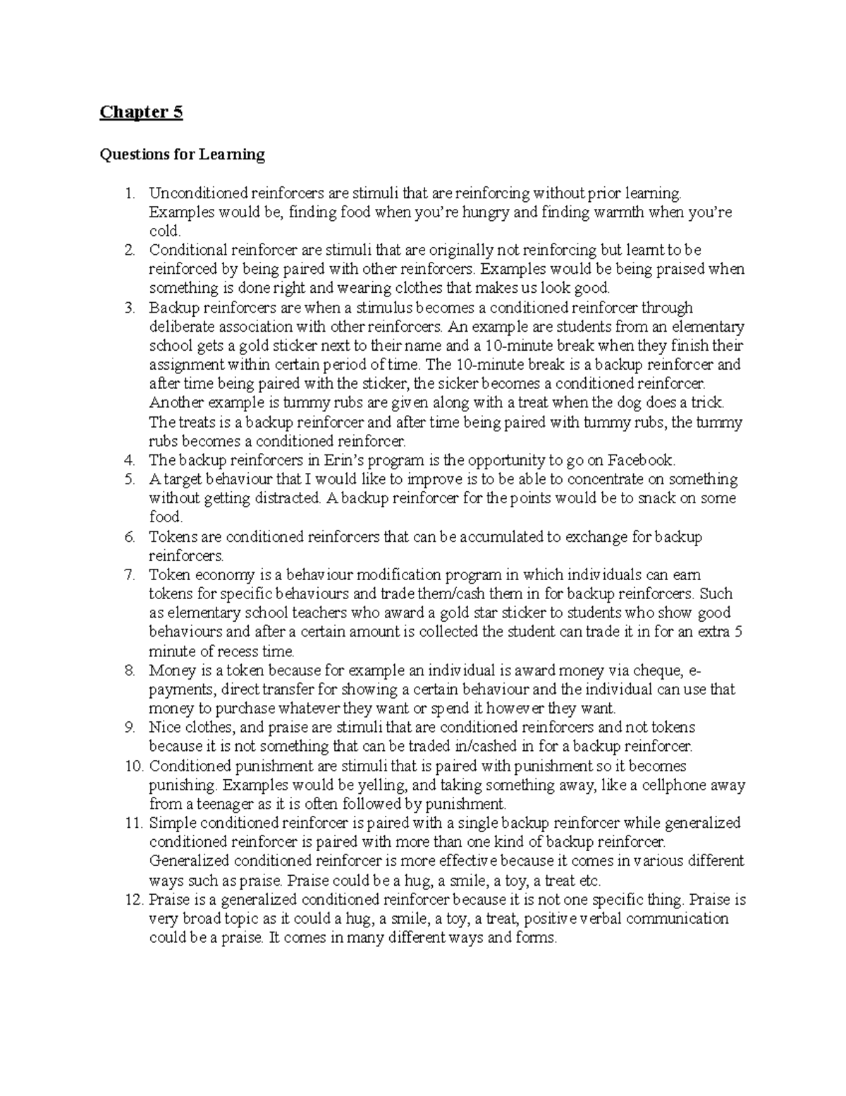 PSYC 2440 - Assignment 2 - Chapter 5 Questions for Learning ...