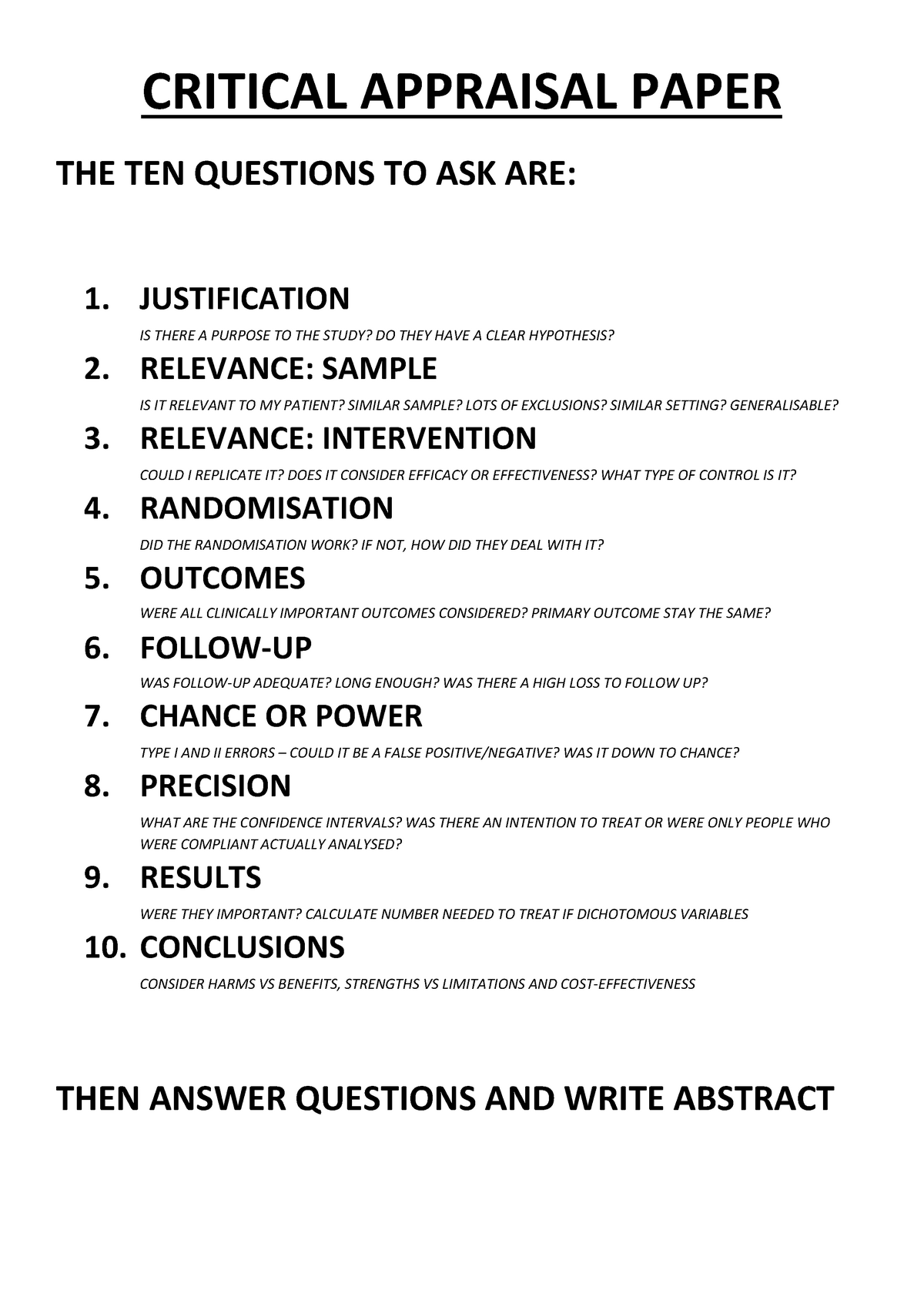 how to critically appraise research paper