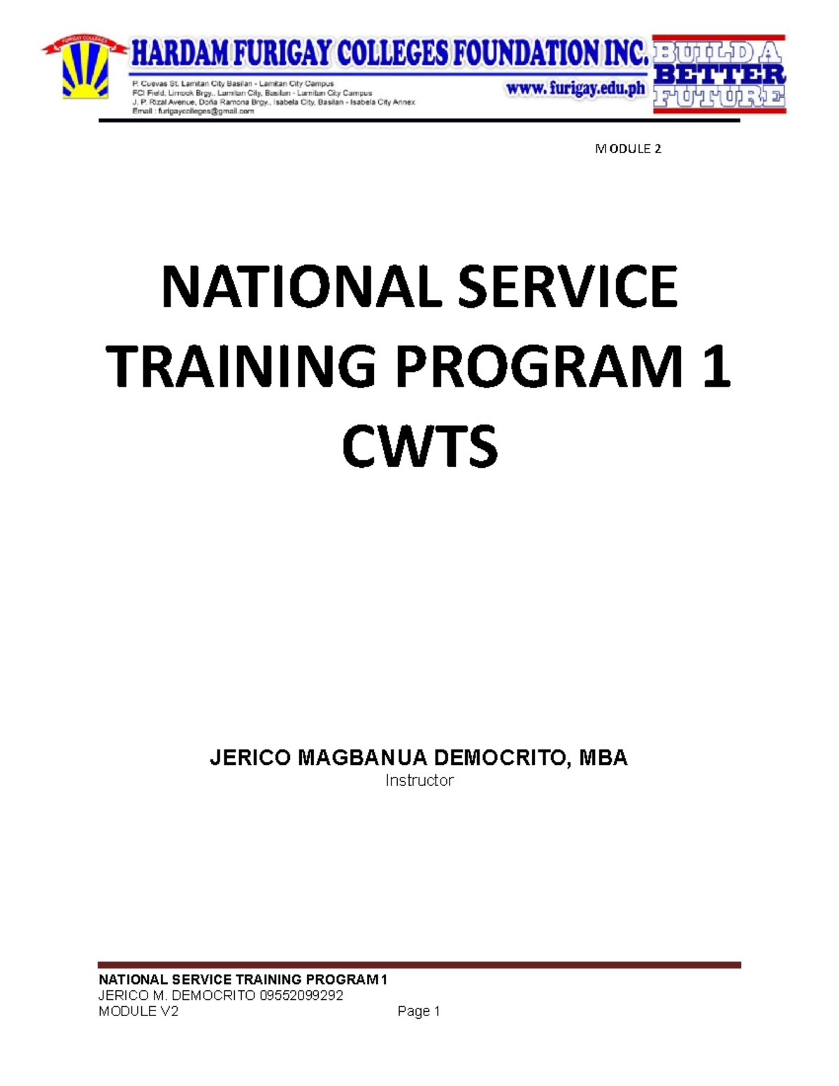 NSTP1 Module 2 - nsdjsdnjdjdsjdsjds - MODULE 2 NATIONAL SERVICE ...