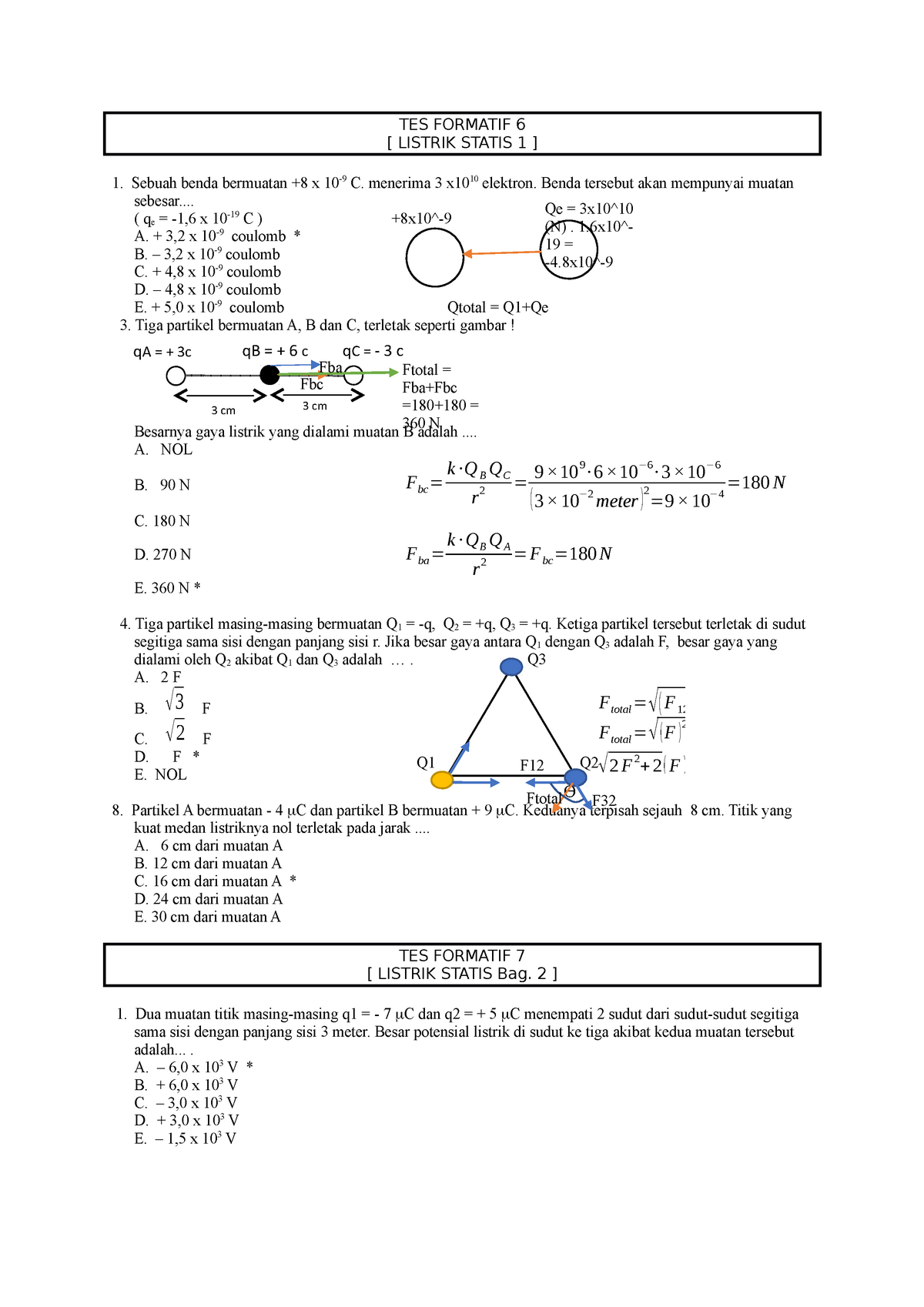 Static Electric - TES FORMATIF 6 [ LISTRIK STATIS 1 ] Sebuah Benda ...