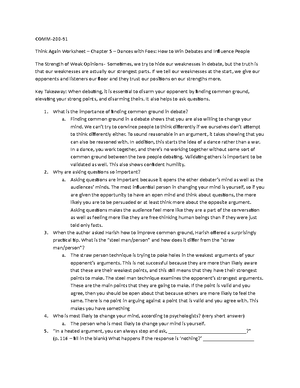 Think Again Chapter 3 wksht - COMM-200- Think Again Worksheet – Chapter ...