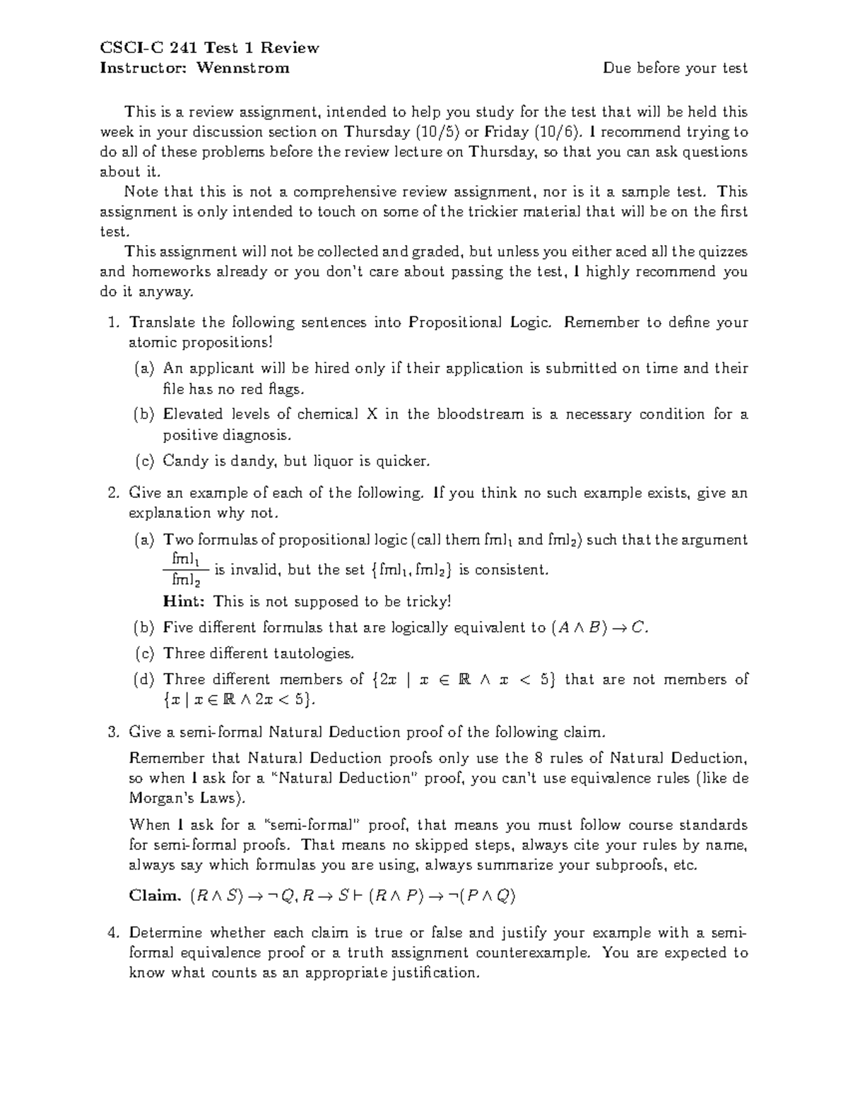 Test 1 Review - C241 Fa23 - CSCI-C 241 Test 1 Review Instructor ...