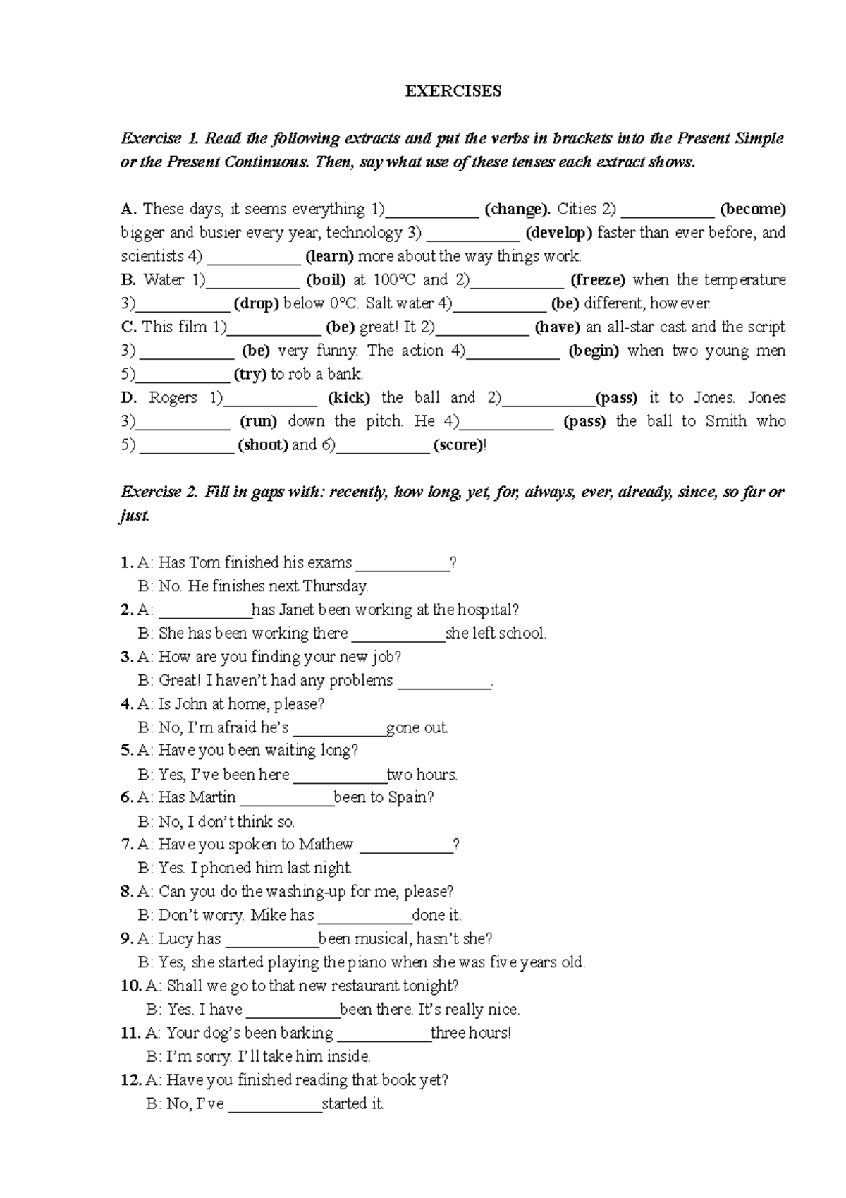 Практичне завдання Sentences EXERCISES Exercise 1. Read the