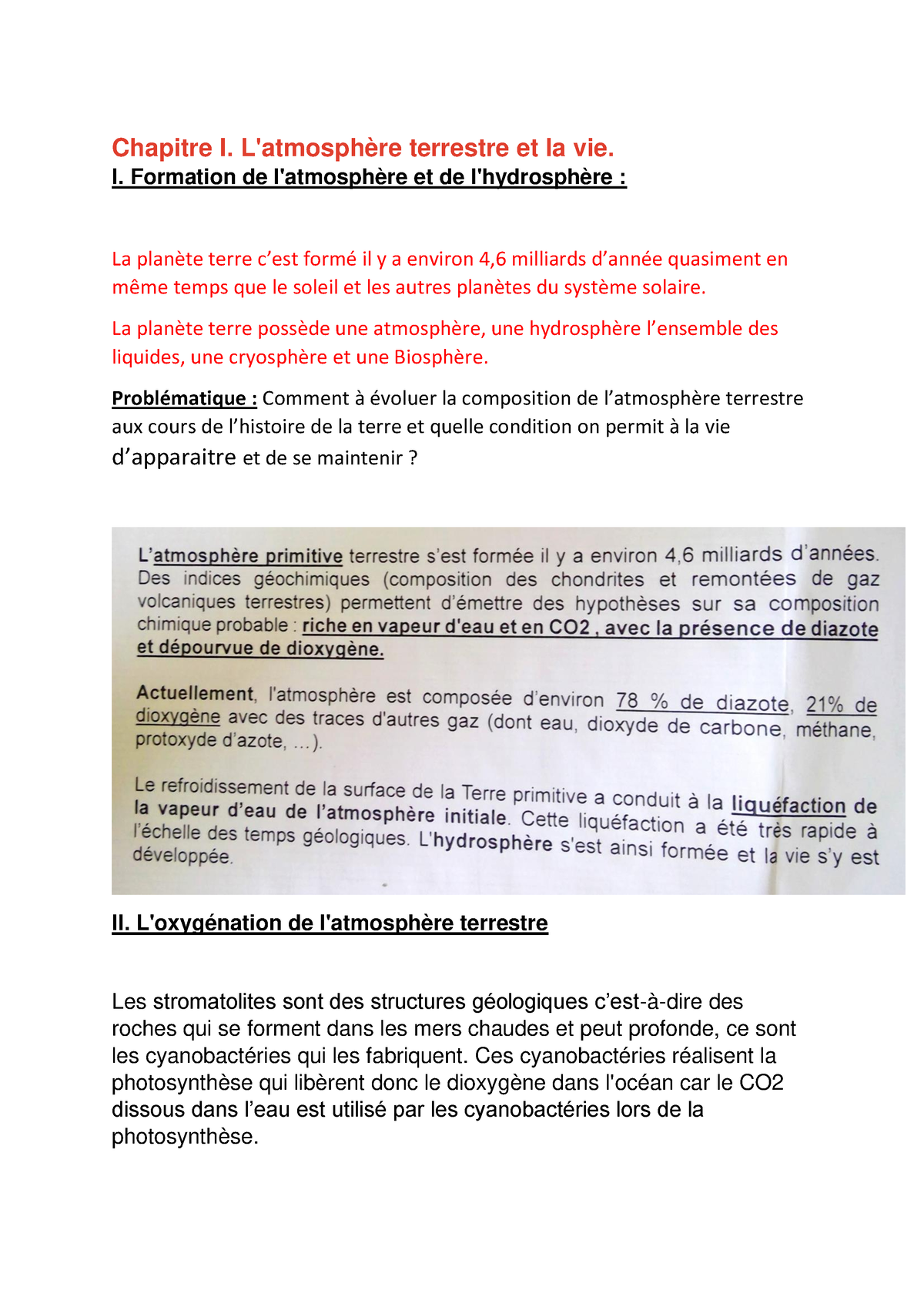 L'oxygénation de l'atmosphère terrestre