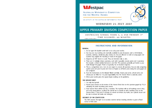 Upper Primary AMC 2009 maths competition trust - A u s t r A l i A n M ...