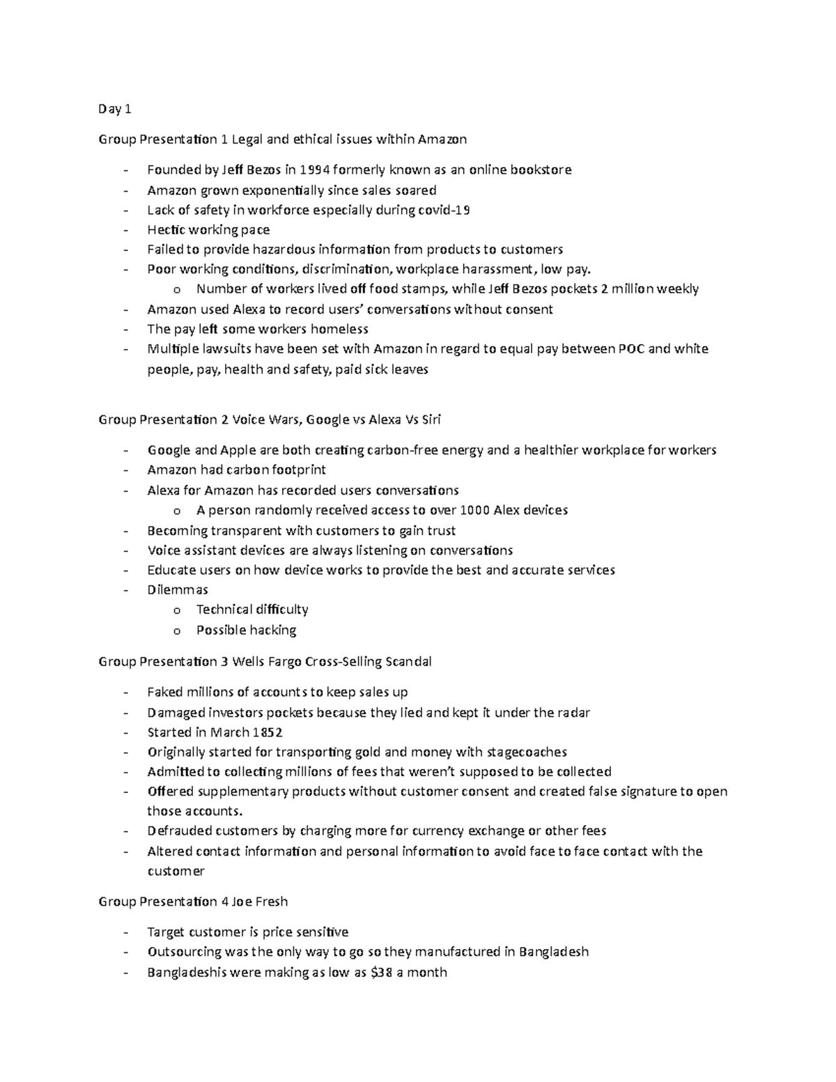 Week 1 GMS 802 - some ideas to write during the presentations - Day 1 ...