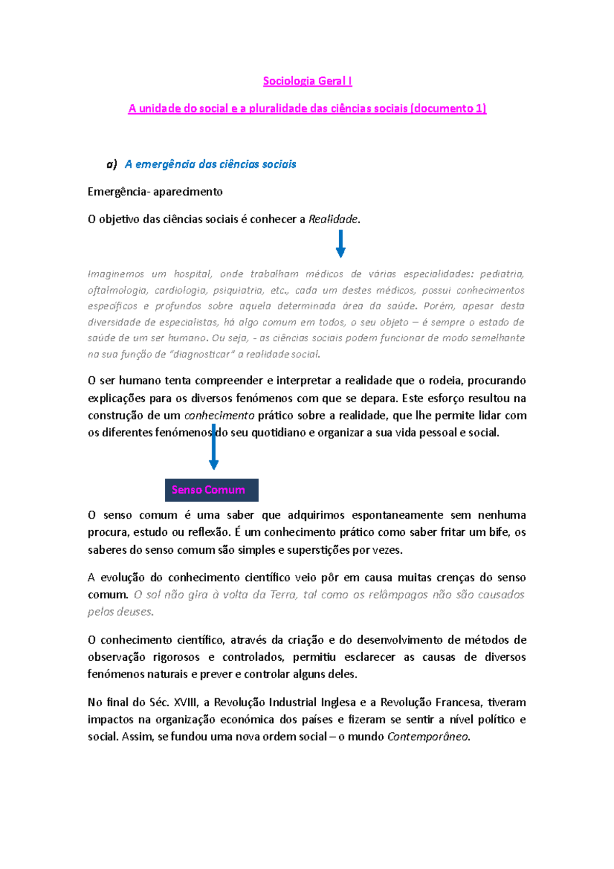 1 a unidade do social e a pluralidade das ciencias sociais 1 1 ...