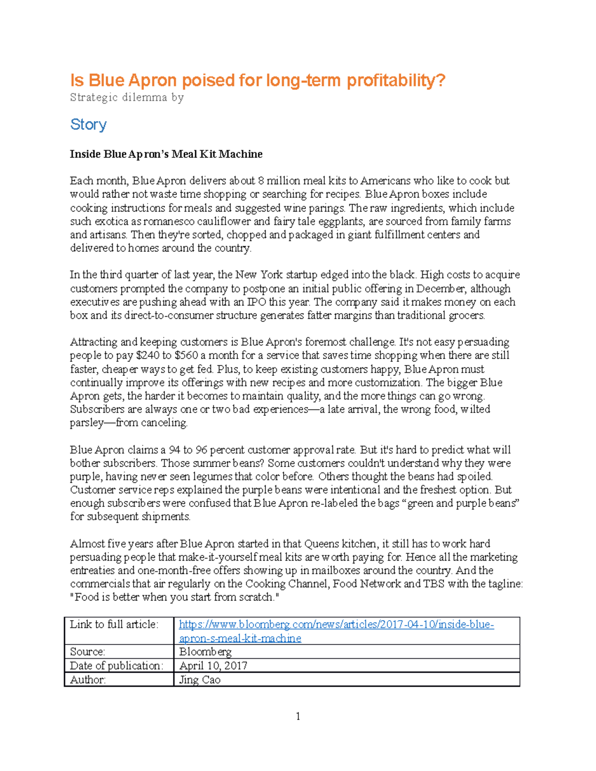 Example 1 blue apron Is Blue Apron poised for longterm profitability