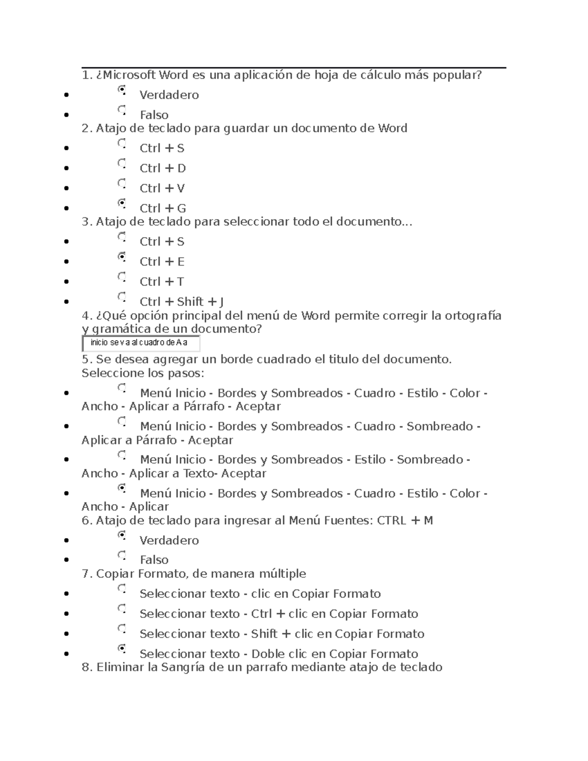 TEST WORD Examen Pregunta De Pr ctica Microsoft Word Es Una 