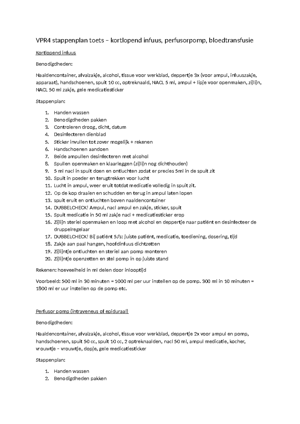 VPR4 stappenplan toets - Handen wassen 2. Benodigdheden pakken 3 ...