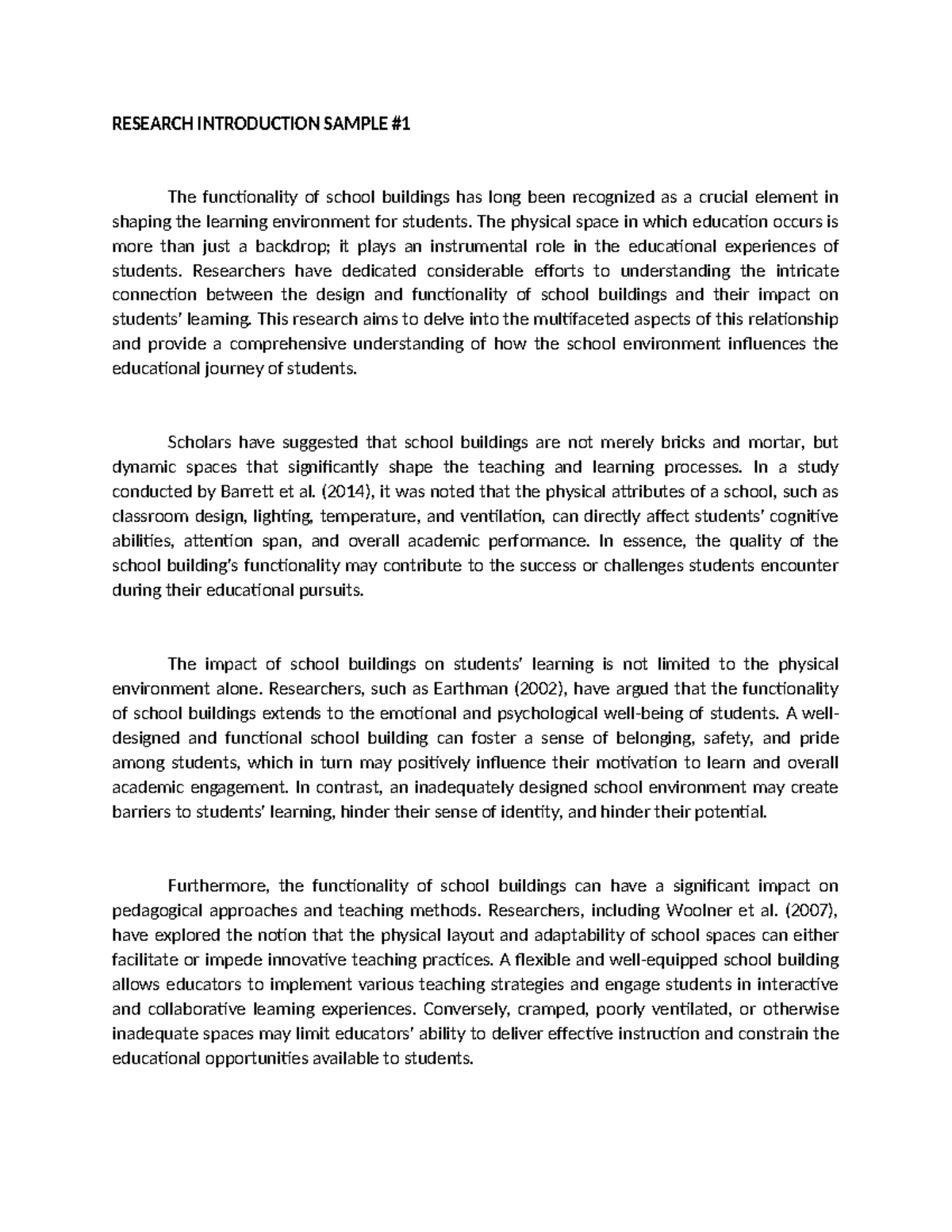 Research Intro Sample BY Gabriel - RESEARCH INTRODUCTION SAMPLE The ...