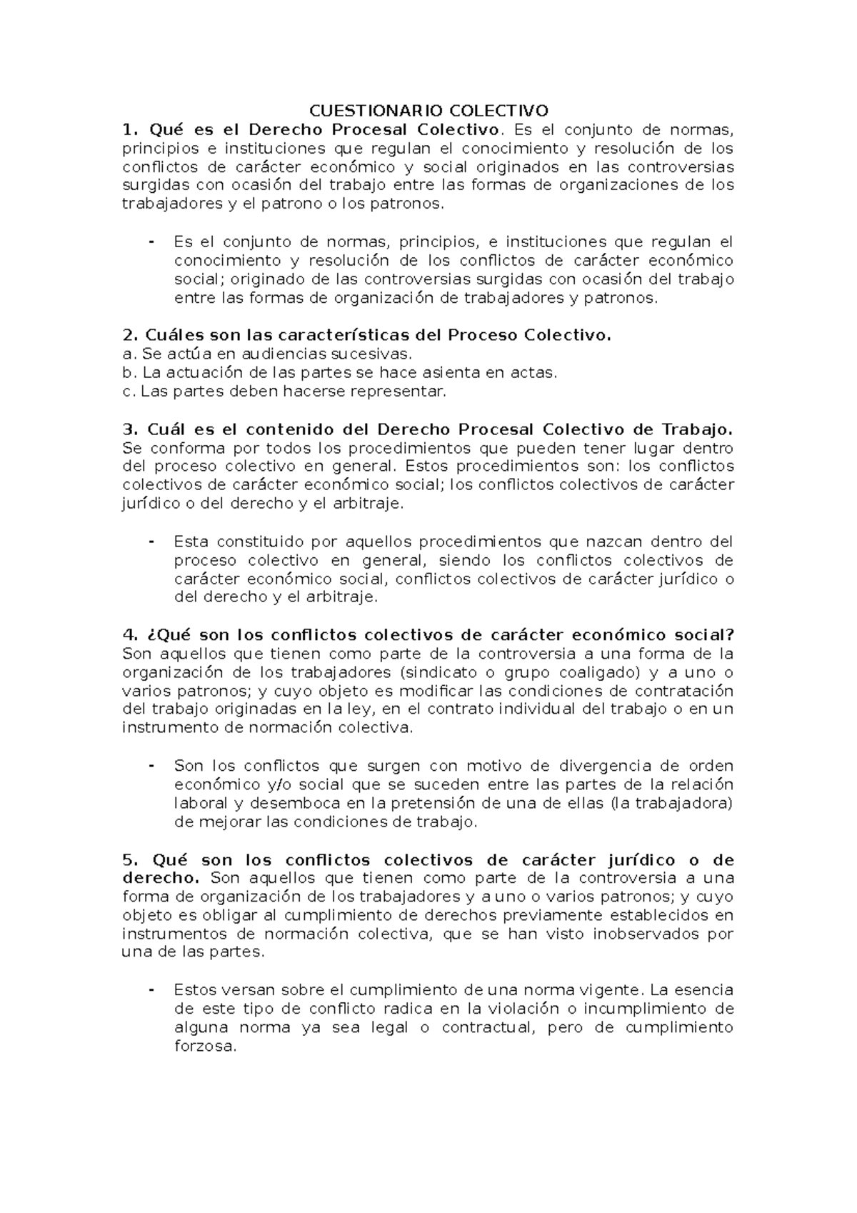 Cuestionario Colectivo 16 Preguntas - CUESTIONARIO COLECTIVO Qué Es El ...