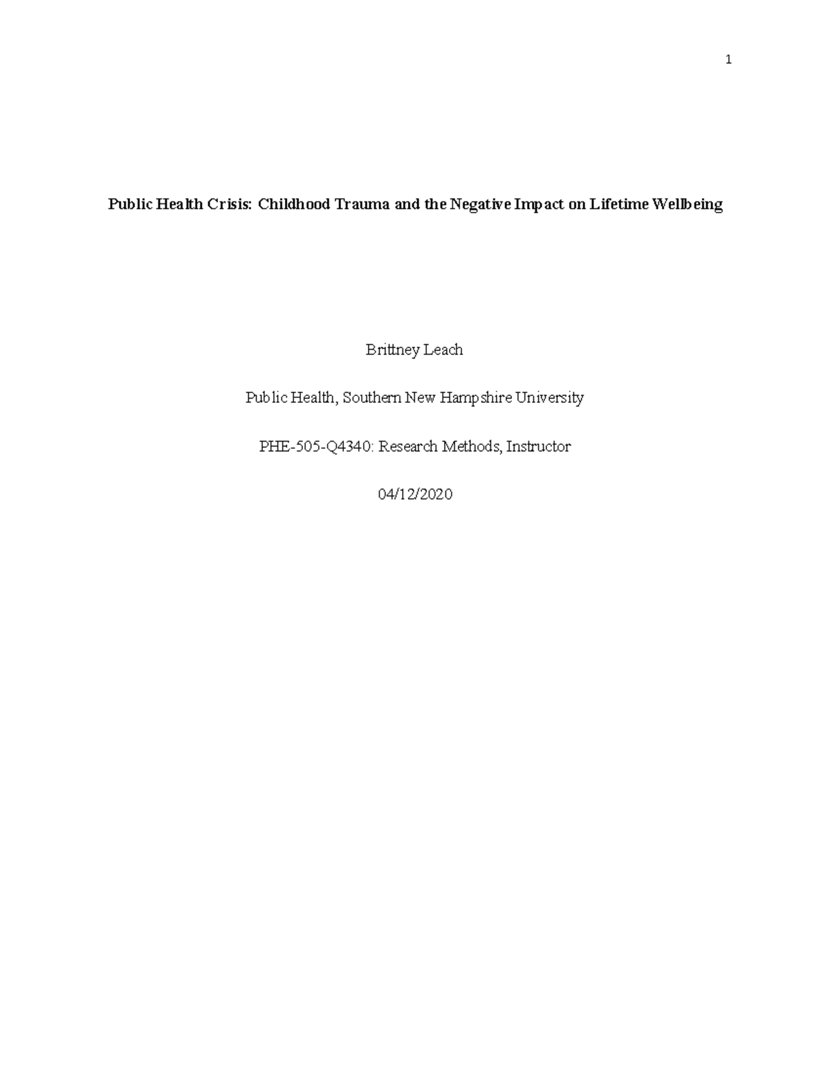 research paper on public health