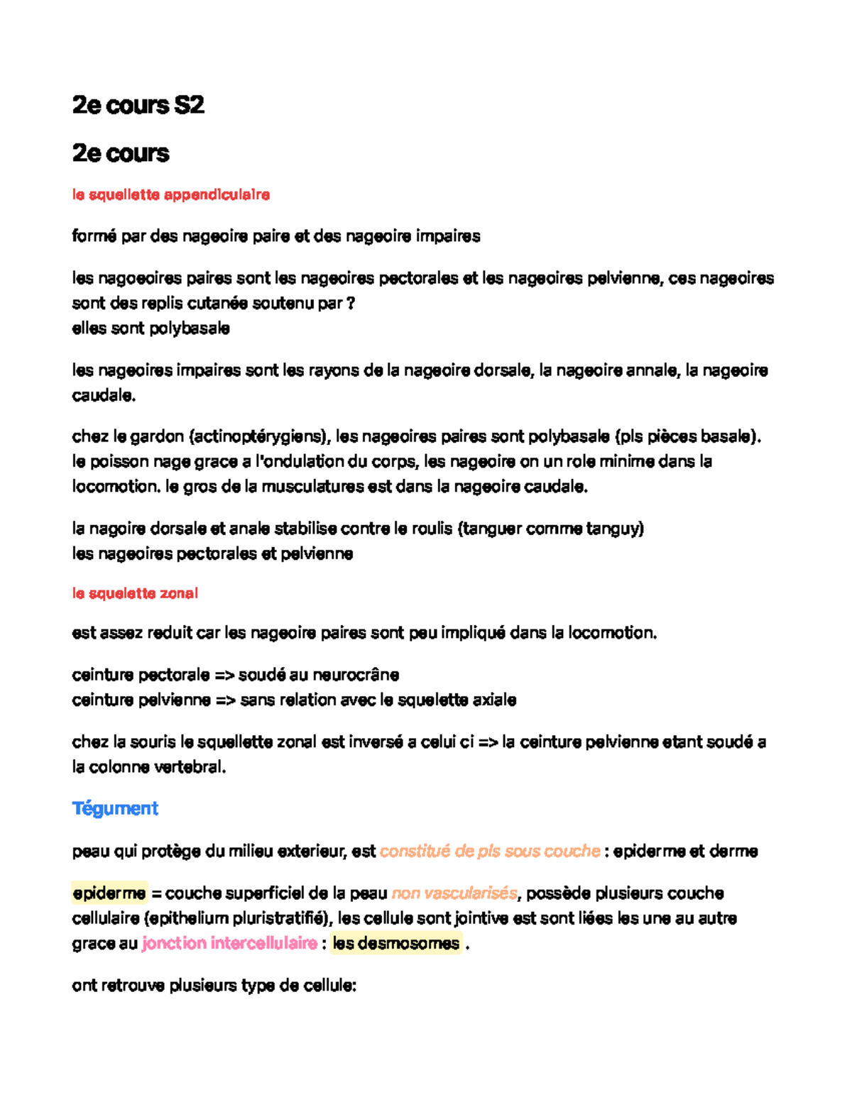 suite du gardon - 2 e cours S 2 2 e cours l e s q u e l l e t te a p p ...