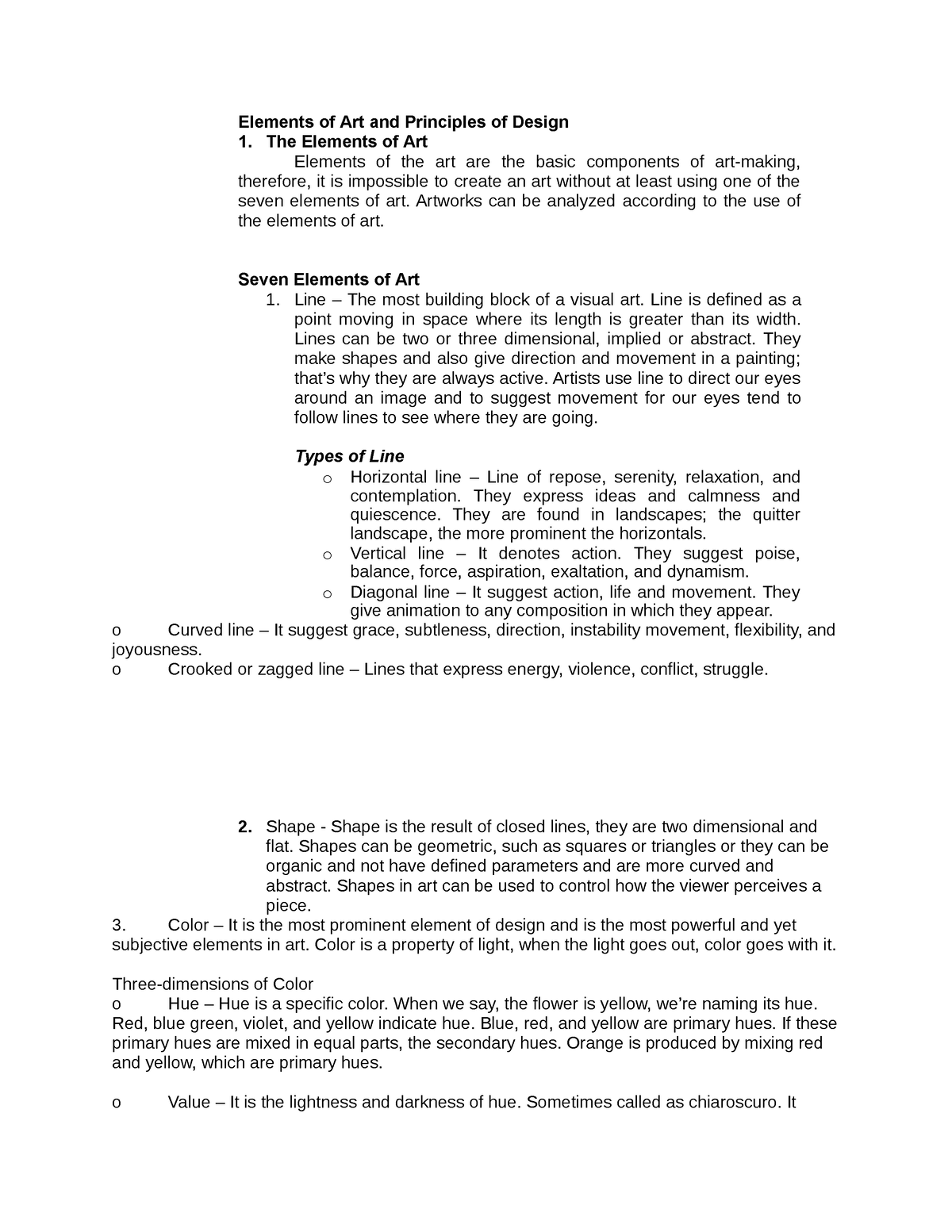 Elements Of Art And Principles Of Design Artworks Can Be Analyzed 