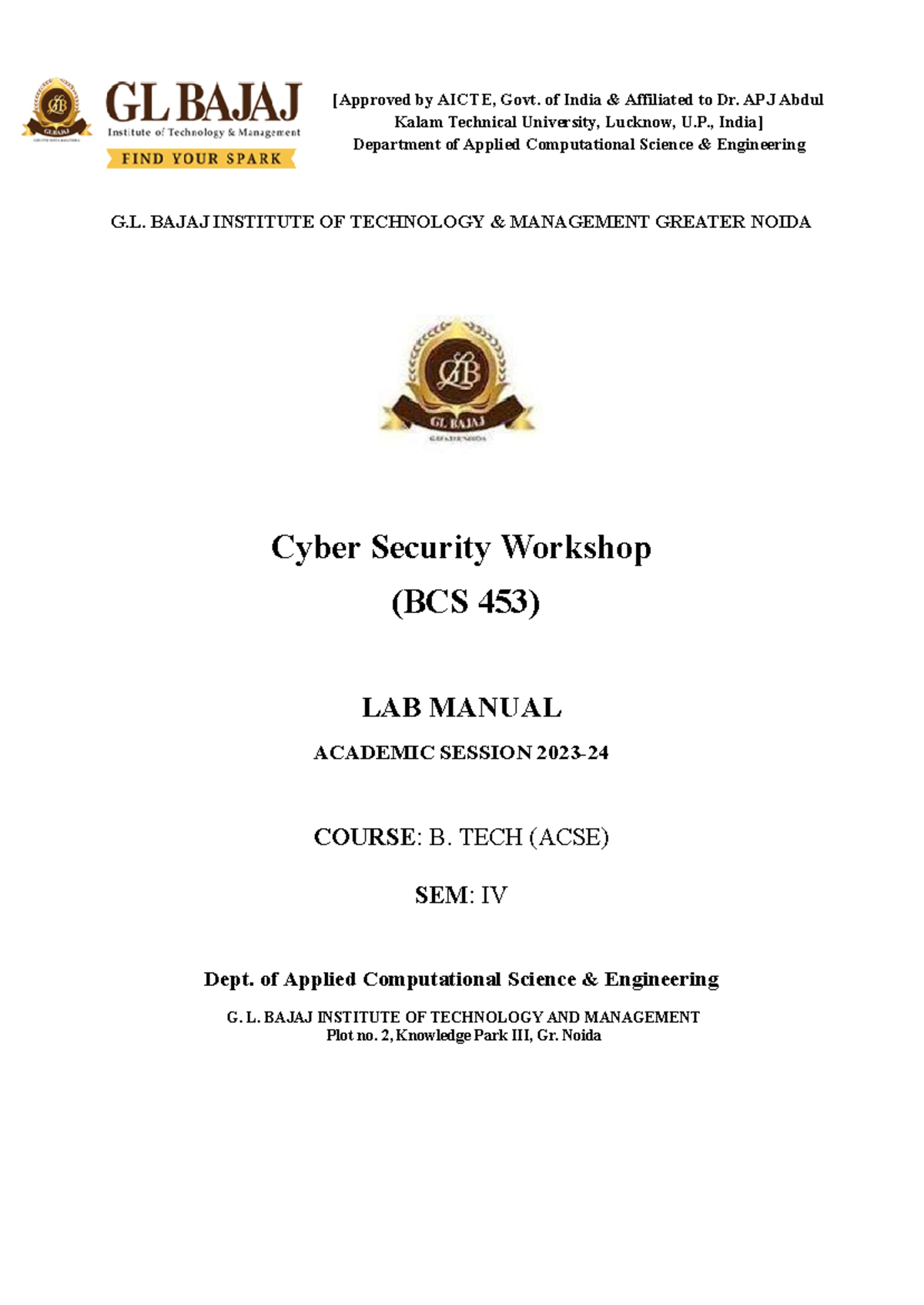 Cyber Security Workshop Lab Manual docx - Kalam Technical University ...