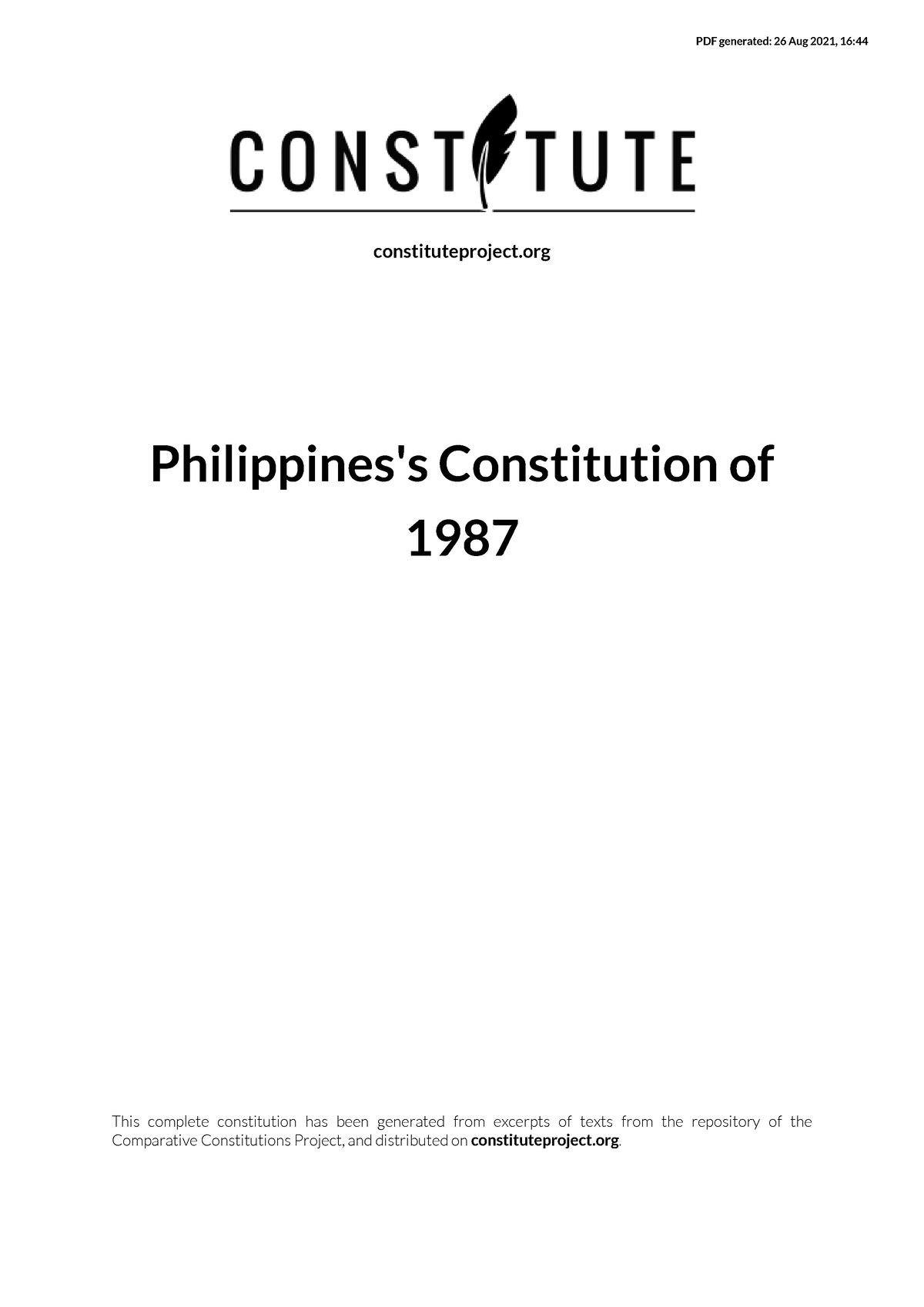 the philippine constitution essay