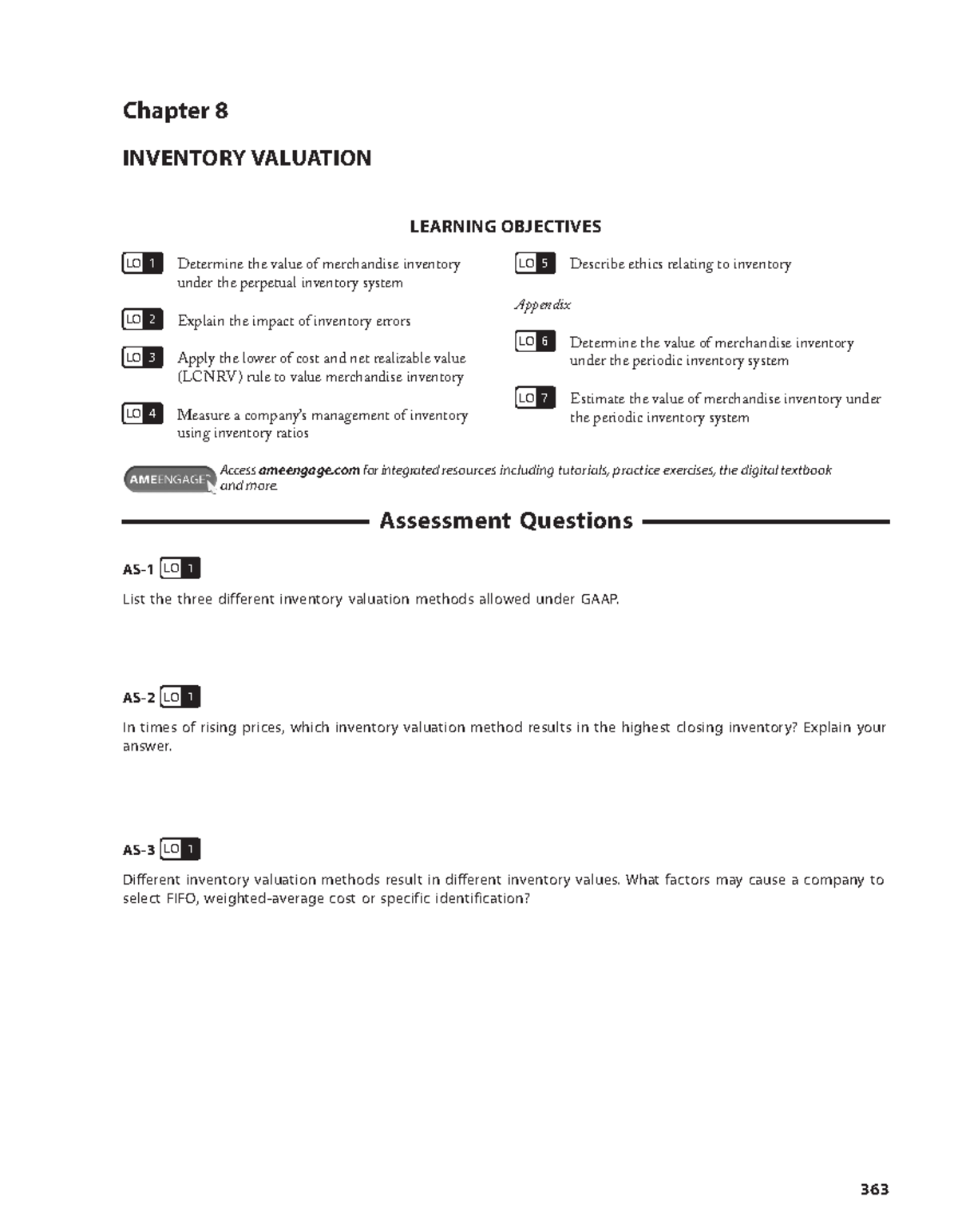 Kap 1 5th workbook se ch 8 - Chapter 8 Inventory valuatIon assessment ...