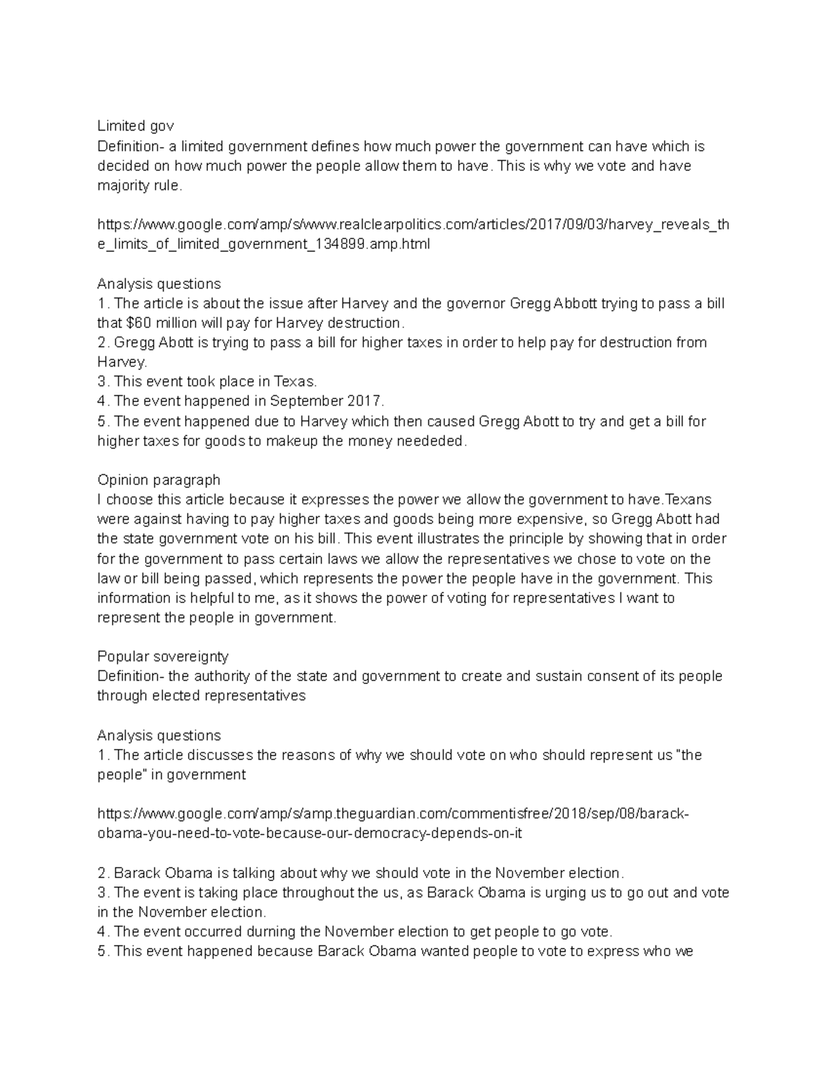 His 1301 terms - history vocab - Limited gov Definition- a limited ...
