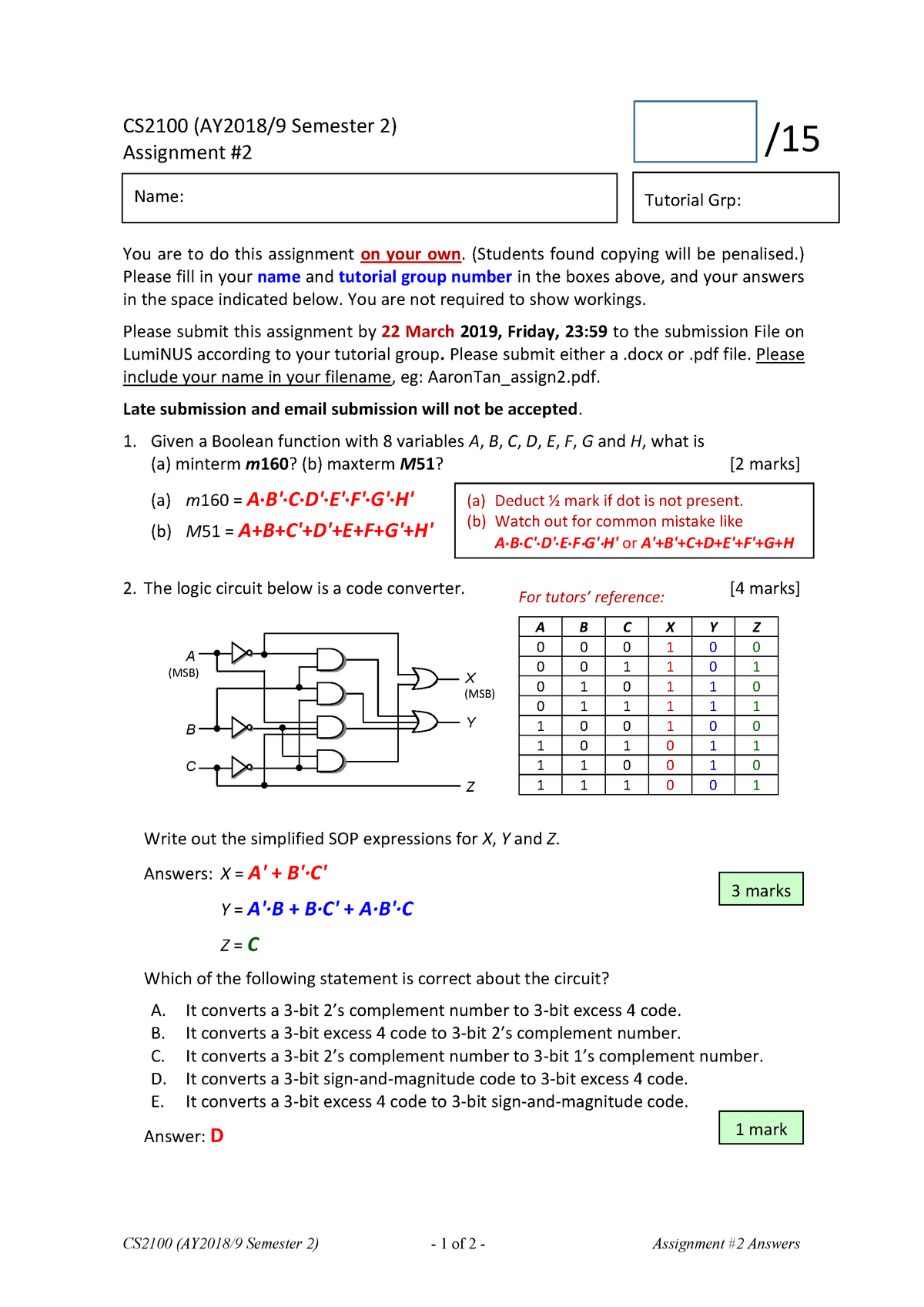 Assignment 2 Ans - Assign2 - Warning: TT: Undefined Function: 32 ...