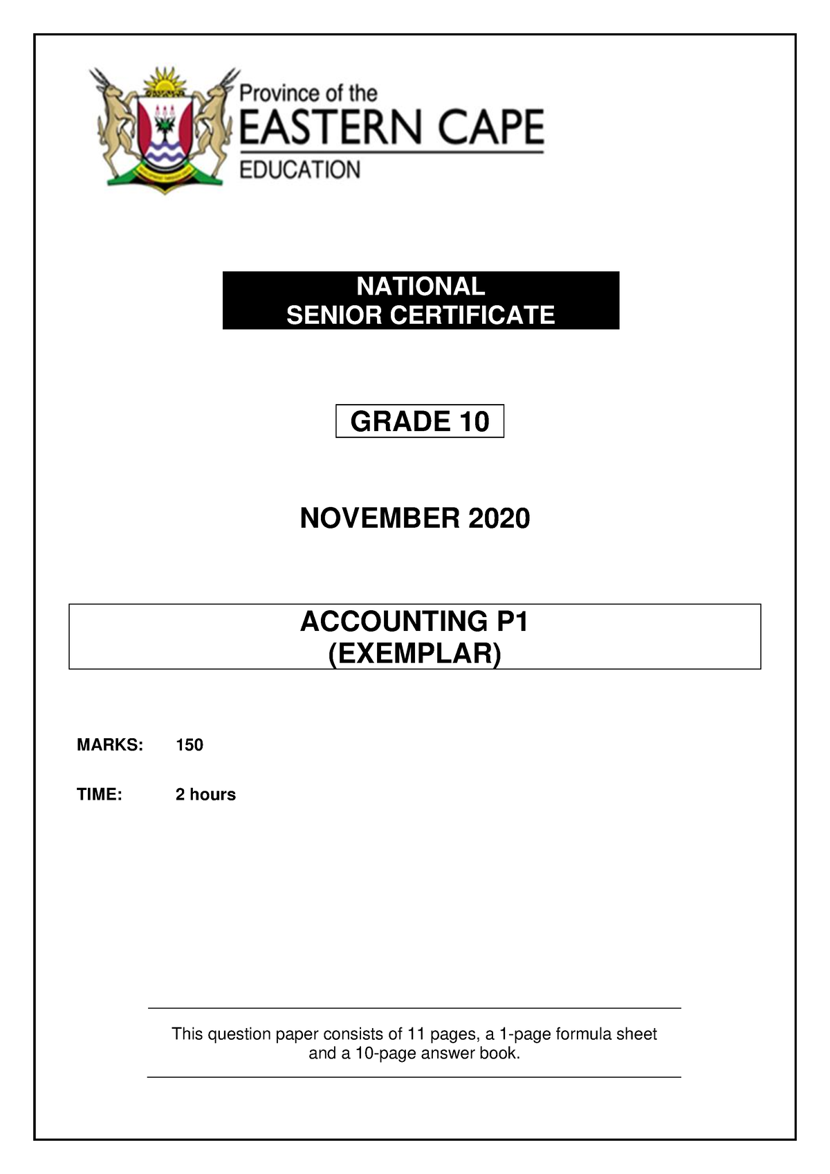 Accounting-P1-GR10-QP-NOV2020 English - NATIONAL SENIOR CERTIFICATE ...