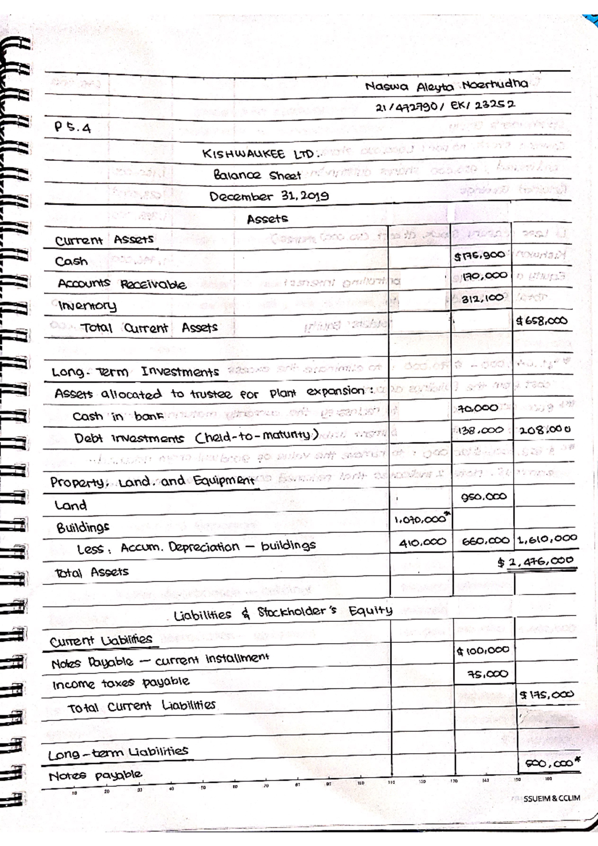 accounting assignment 4th week