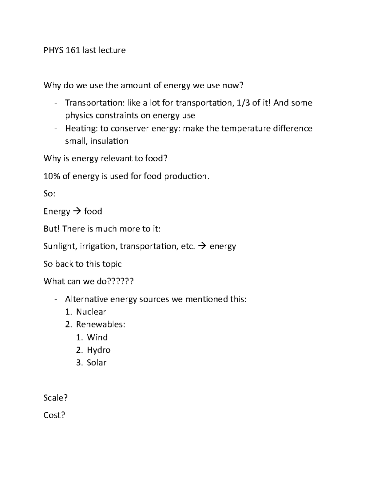 PHYS 161 Last Lecture - Notes - PHYS 161 Last Lecture Why Do We Use The ...