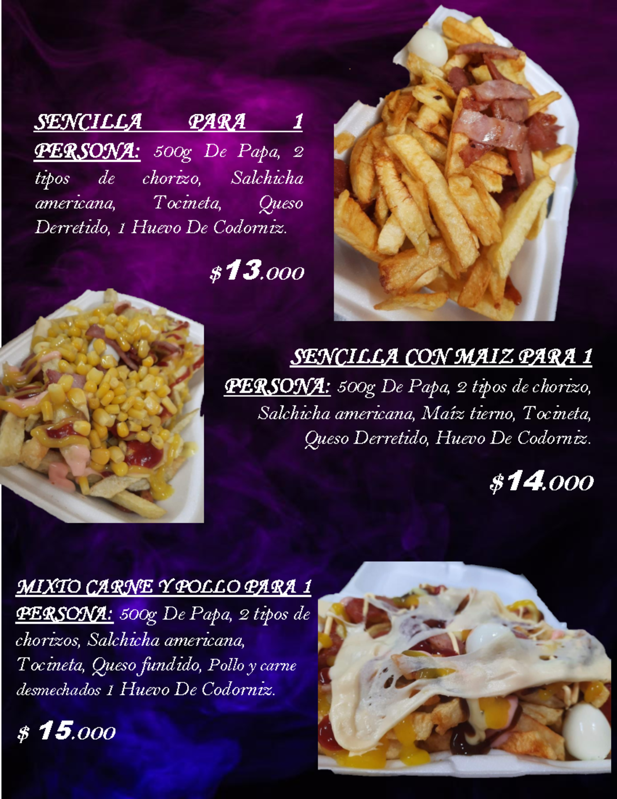 Amenu Final 2022 - menu - SENCILLA PARA 1 PERSONA: 500g De Papa, 2 ...