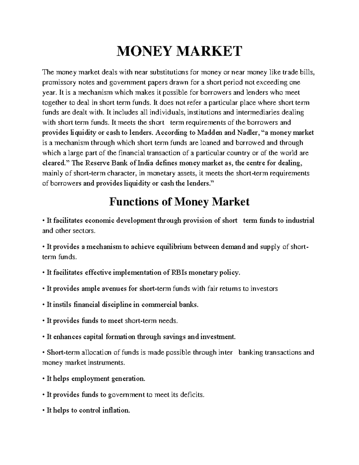 Money Market-financial Market - MONEY MARKET The Money Market Deals ...