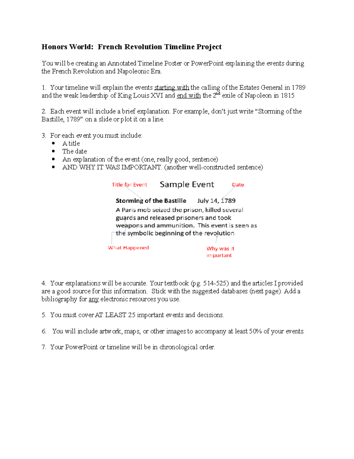 French Revolution Timeline Answer Key