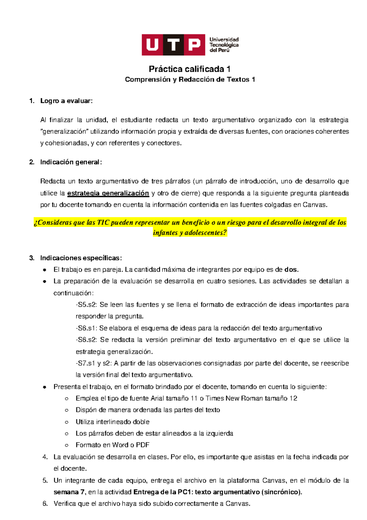 Rct Texto Argumentativo Pr Ctica Calificada Comprensi N Y Redacci N De Textos Logro A