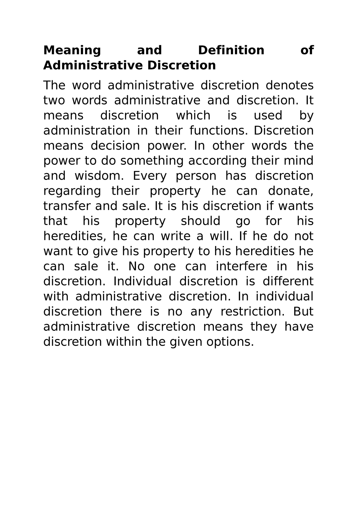 Meaning And Definition Of Administrative Discretion - It Means ...