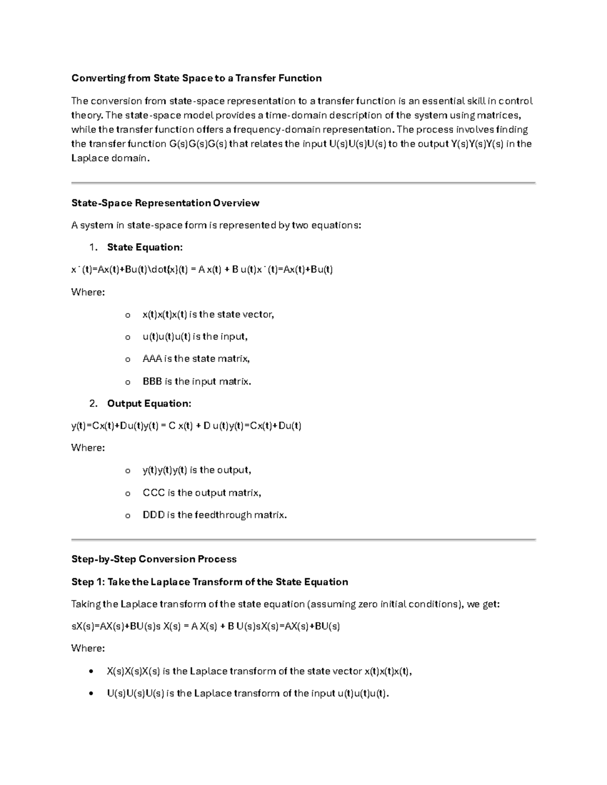 Converting from State Space to a Transfer Function - part 2 ...