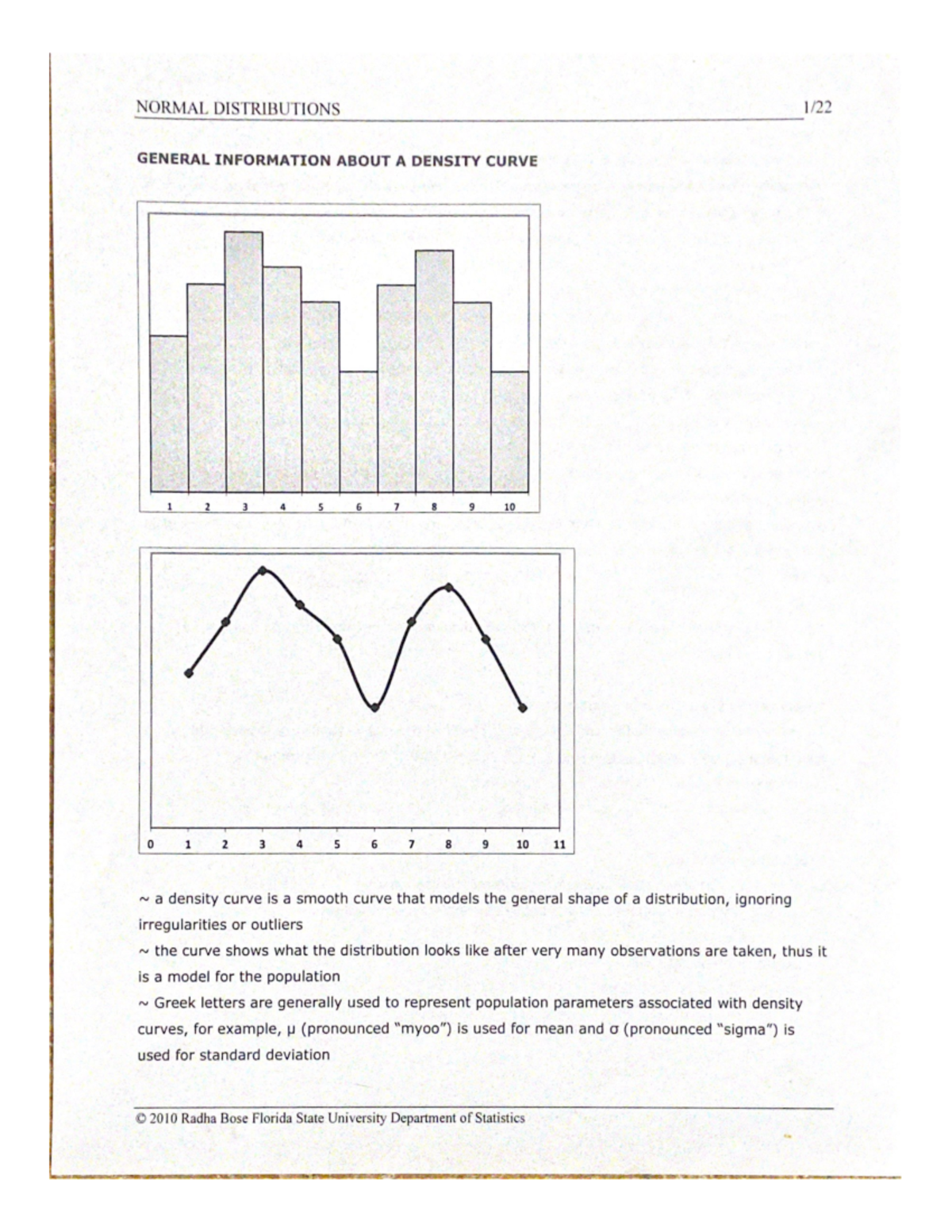 Normal Distributions Filled-In Notes Part One - STA 1013 - FSU - Studocu