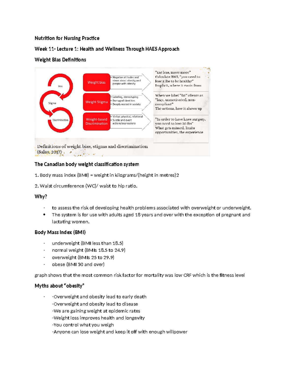 Week 11 - lecture notes - Nutrition for Nursing Practice Week 11 ...