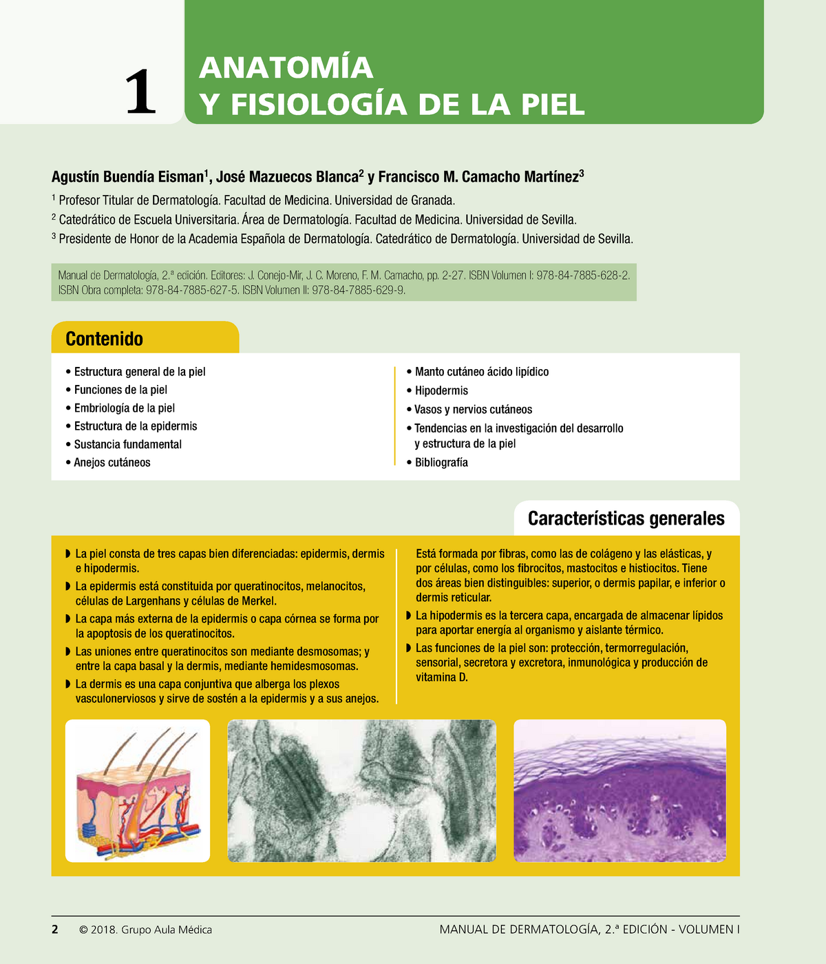 Anatomia Y Fisiologia De La Piel 2 © 2018 Grupo Aula Médica Manual De DermatologÍa 2ª 1658