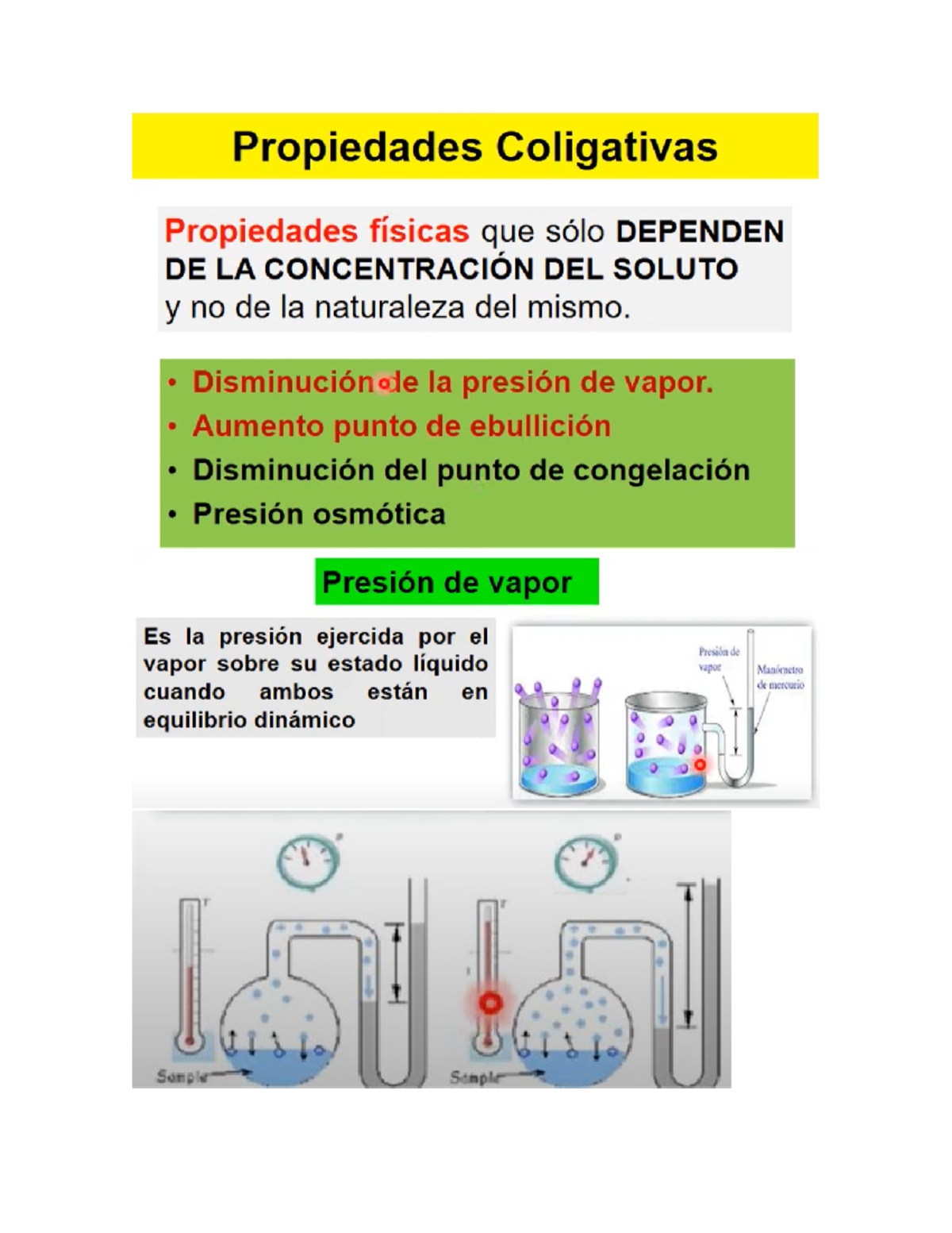 Propiedades Coligativas - Ejemplo: Consideremos una solución formada ...