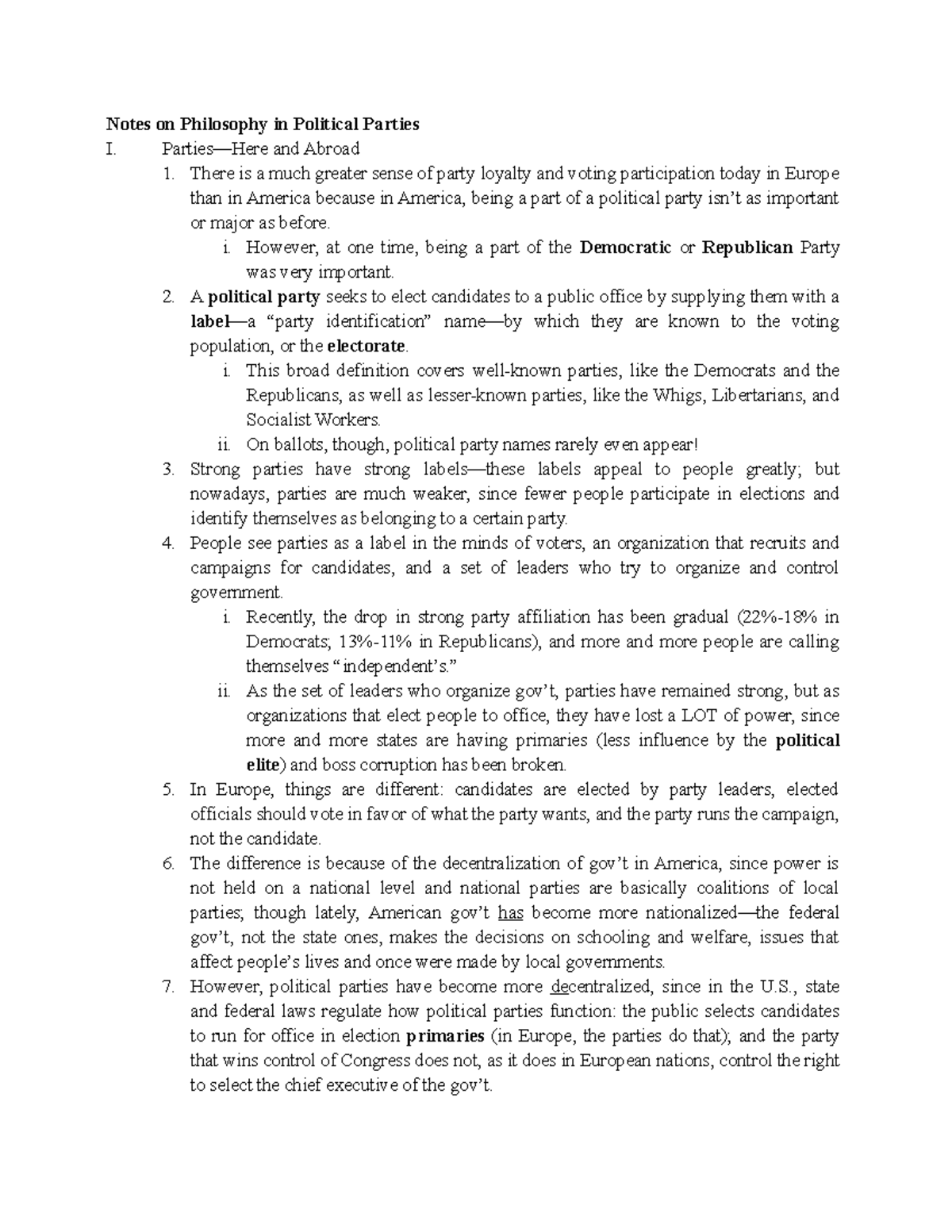 American Philopsohy Study Guide 1 - Notes on Philosophy in Political ...