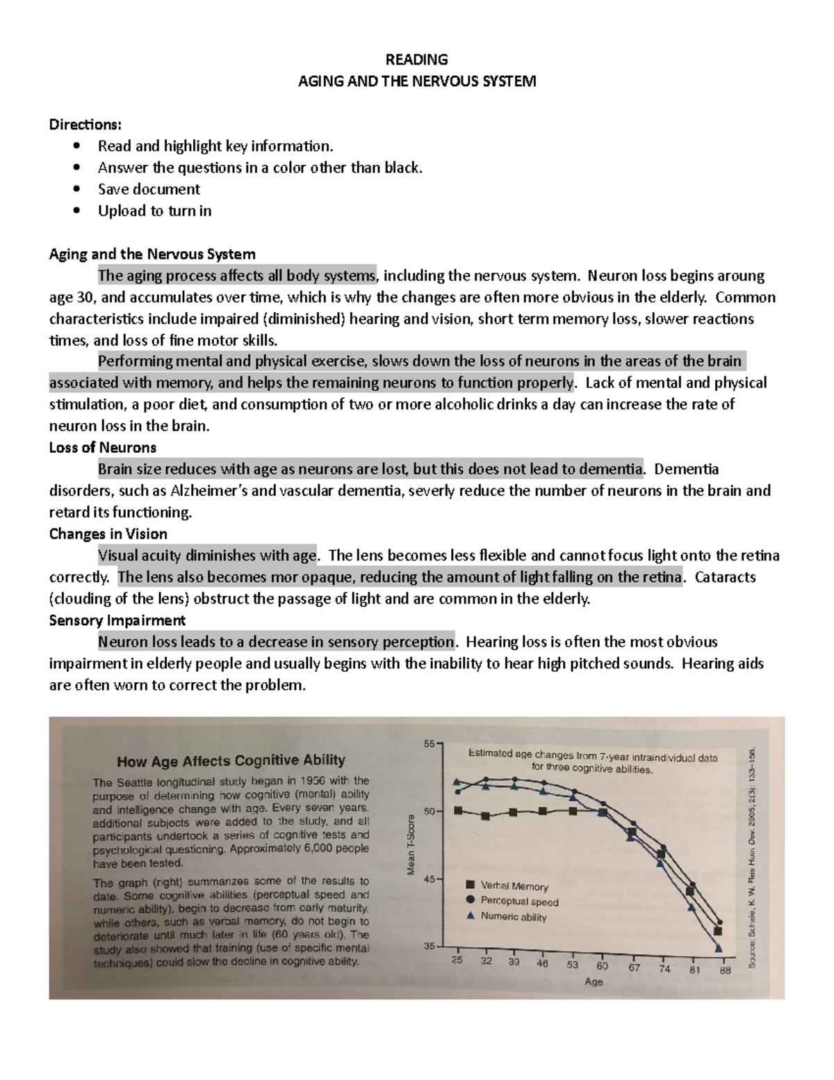 Reading Aging and the Nervous System - READING AGING AND THE NERVOUS ...