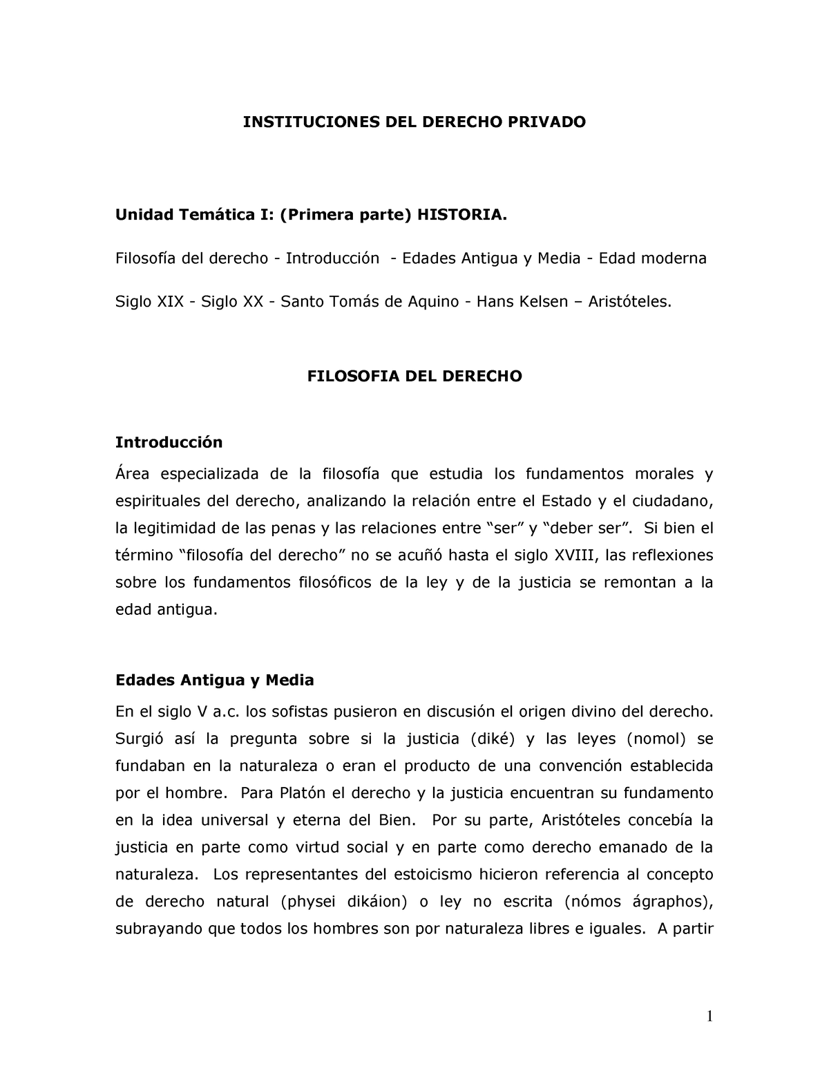 Unidad I Historia Y Derecho A - INSTITUCIONES DEL DERECHO PRIVADO ...