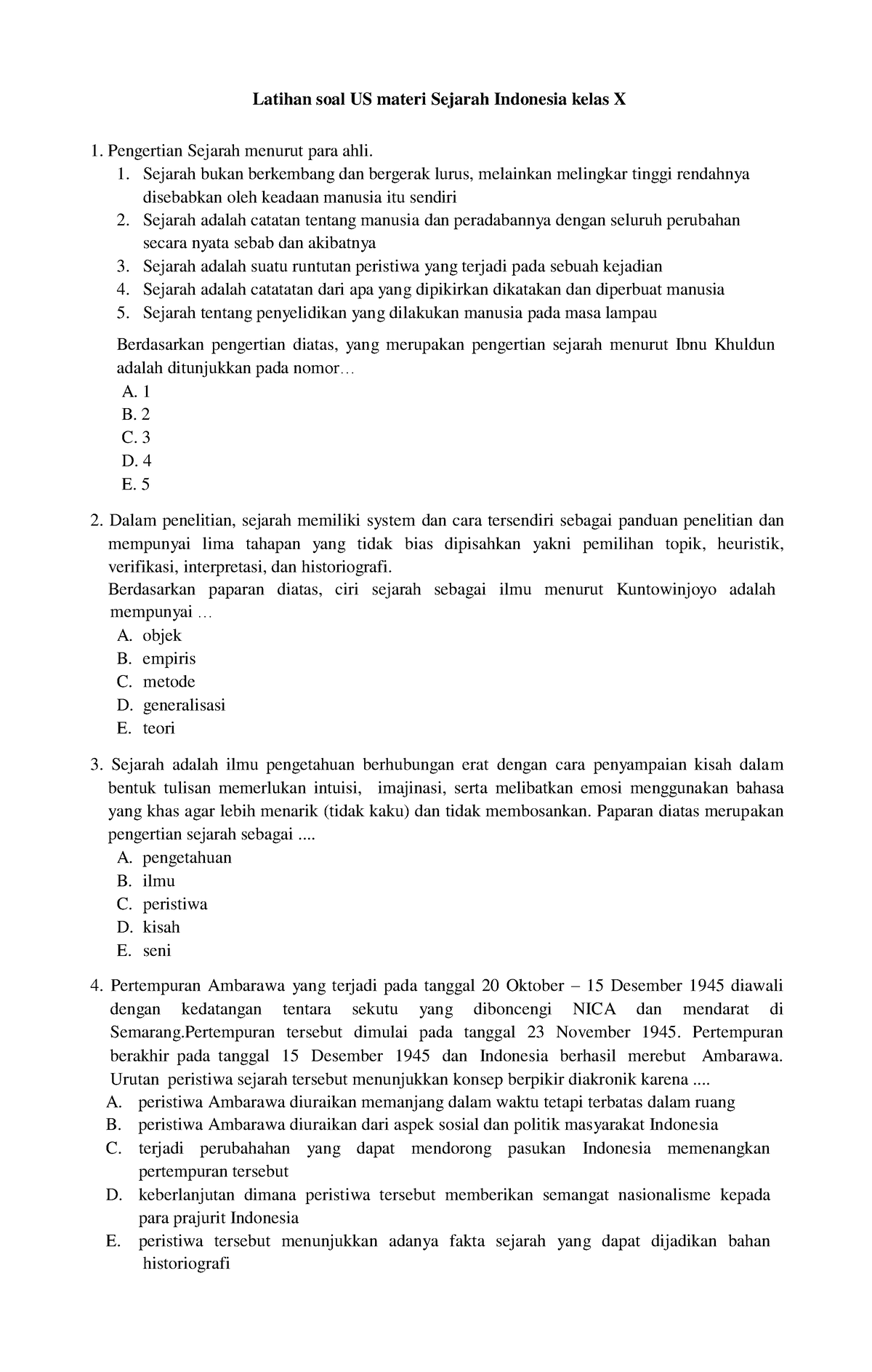 Latihan SOAL US Materi Sejarah Indonesia 2021 - Latihan Soal US Materi ...