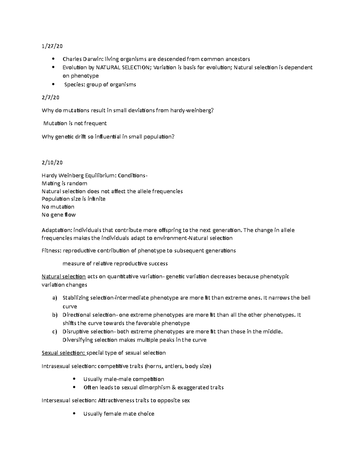 Notes - 1/27/ Charles Darwin: living organisms are descended from ...