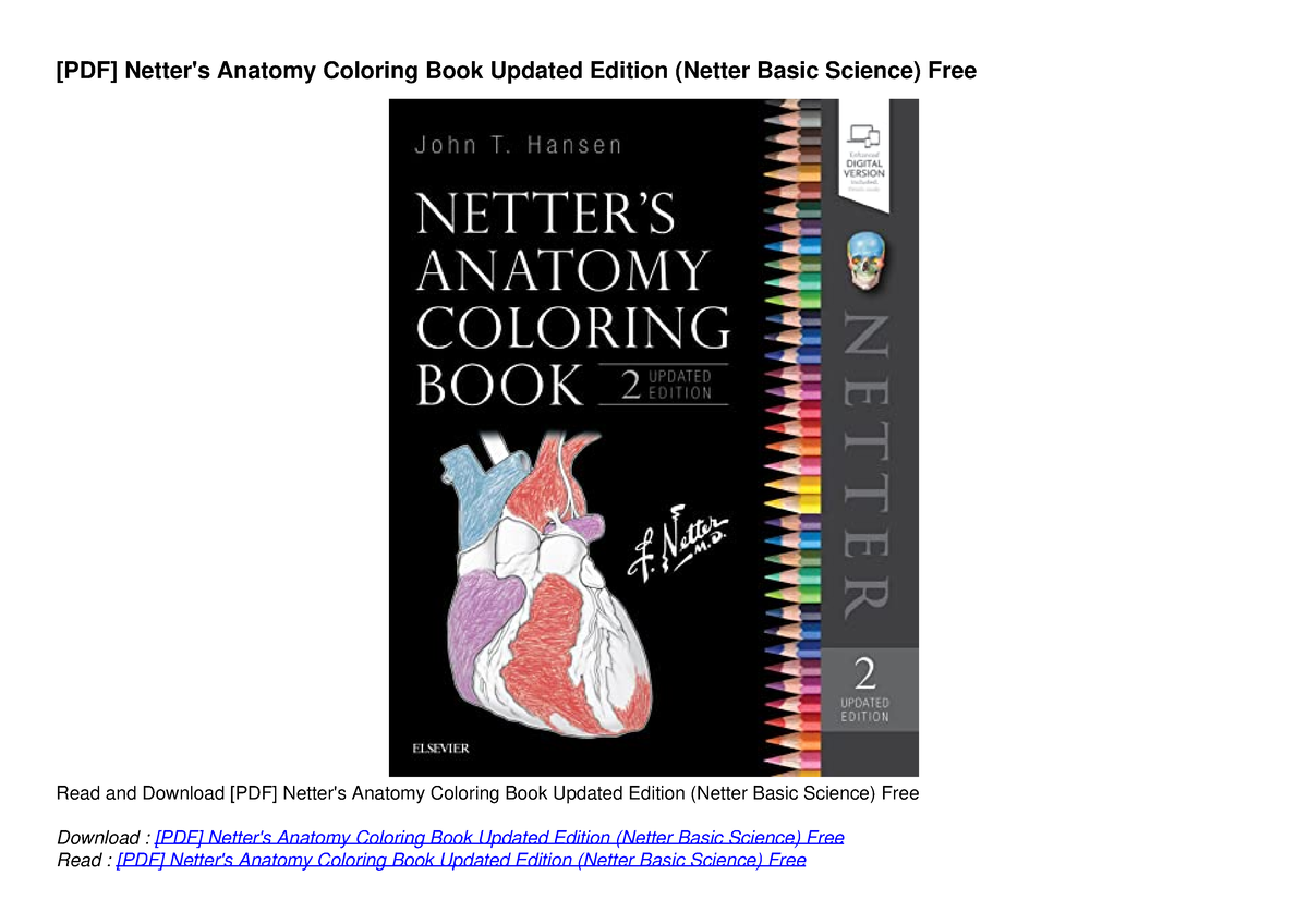 [PDF] Netter's Anatomy Coloring Book Updated Edition Basic